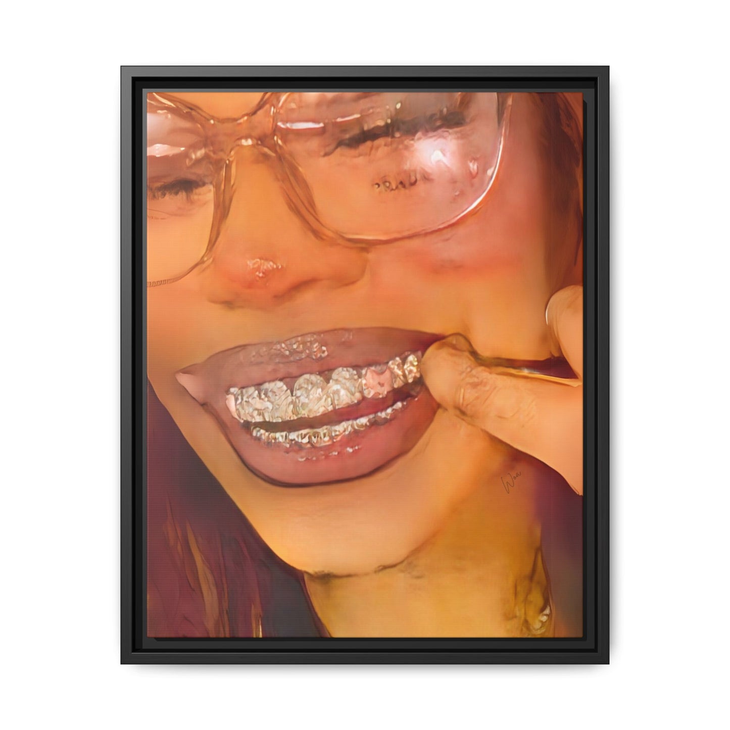 “Princess Grillz” Framed Canvas - Work Of Art Co