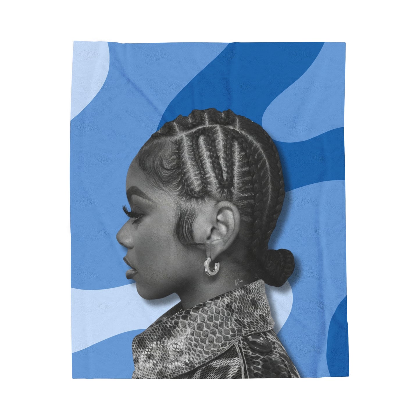 J Love “ The Blues” Plush Blanket - Work Of Art Co