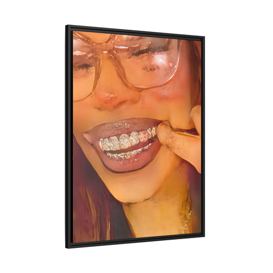 “Princess Grillz” Framed Canvas - Work Of Art Co