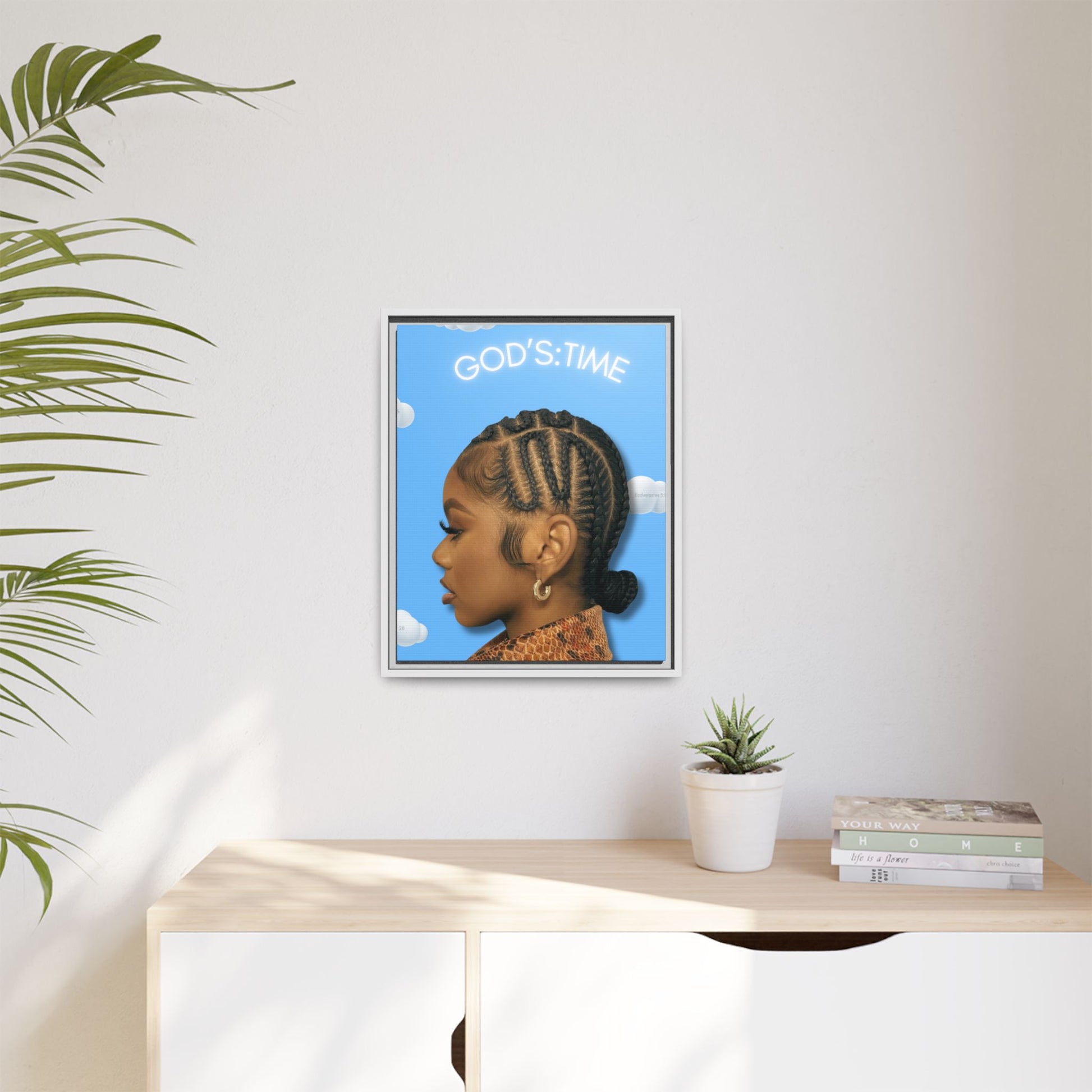 J Love “God’s Time” Framed Canvas - Work Of Art Co