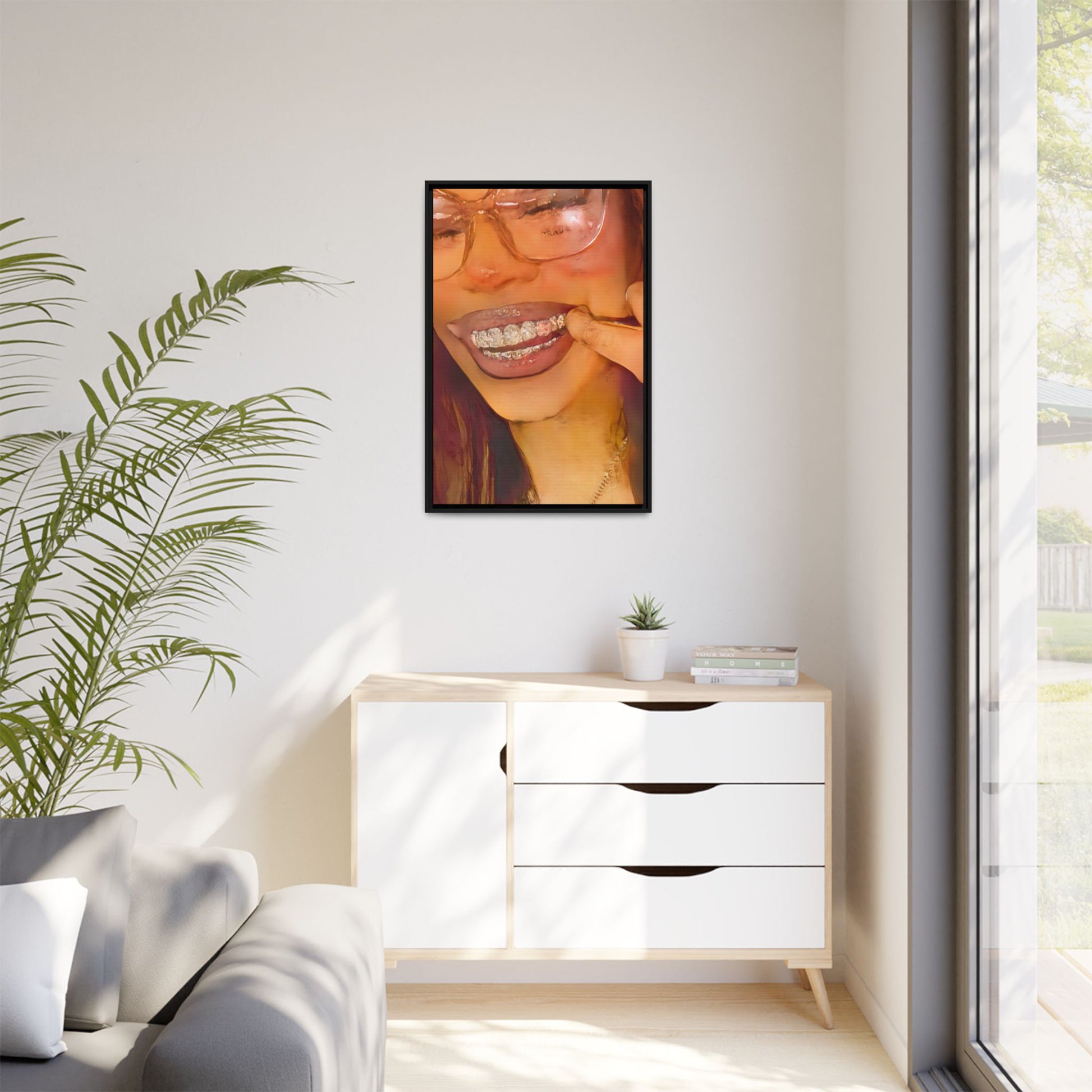 “Princess Grillz” Framed Canvas - Work Of Art Co