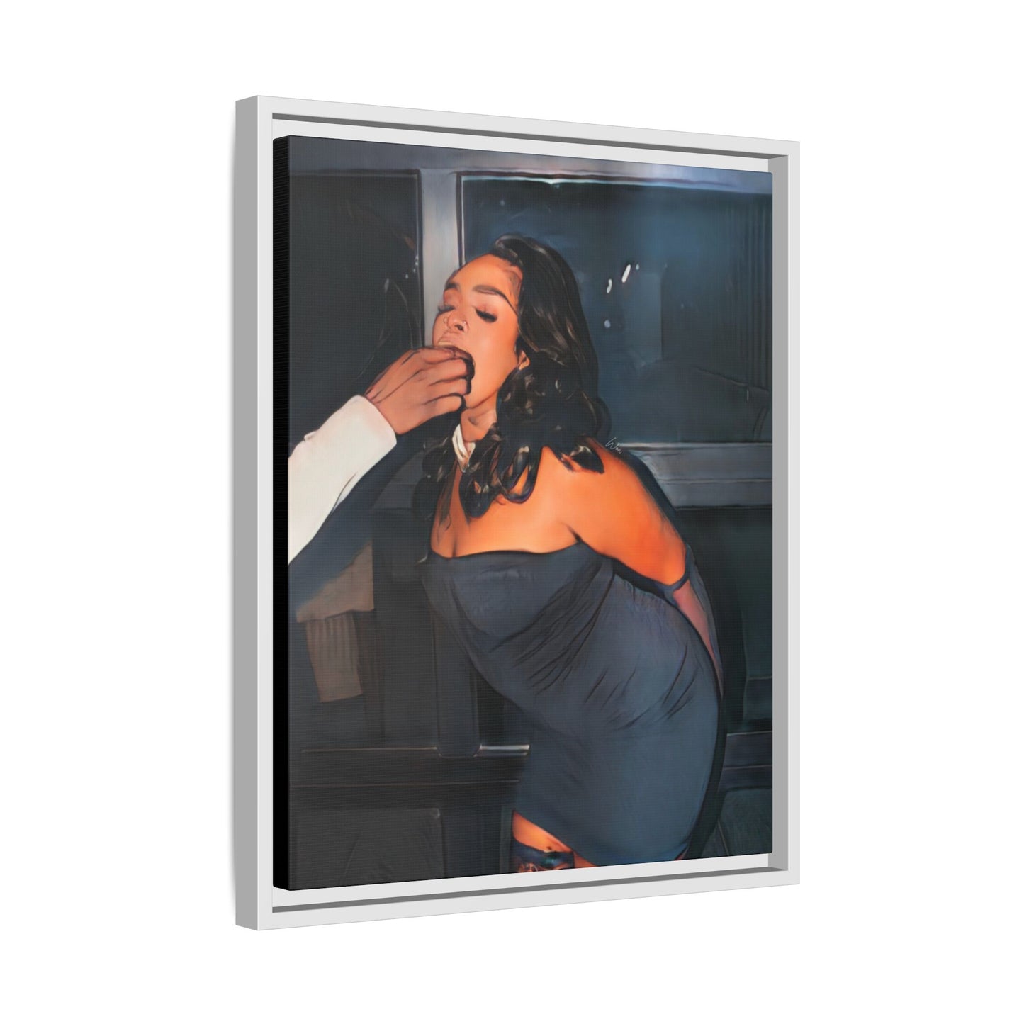 Camia “Chocolate" Framed Canvas - Work Of Art Co