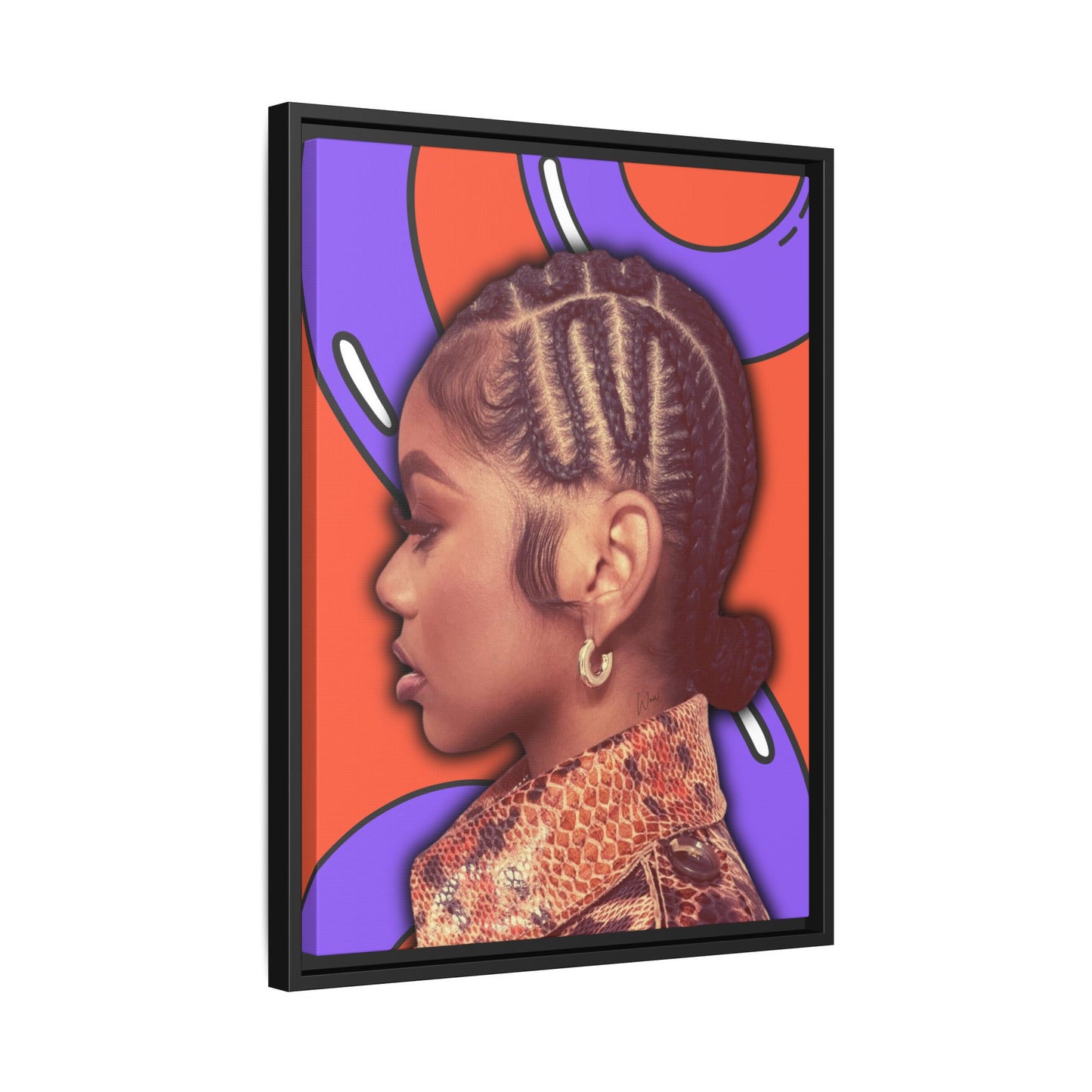 J Love "2D" Framed Canvas - Work Of Art Co