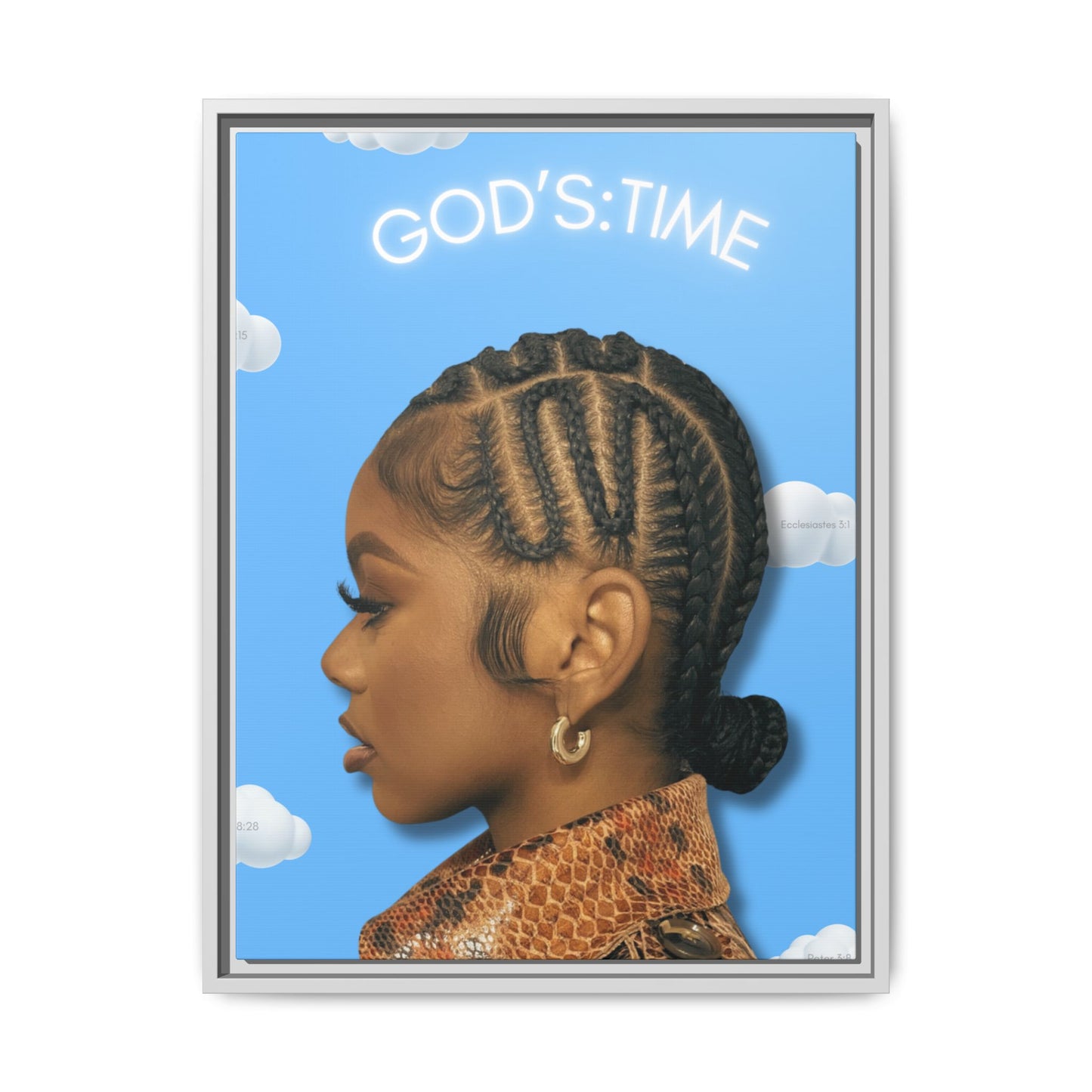 J Love “God’s Time” Framed Canvas - Work Of Art Co