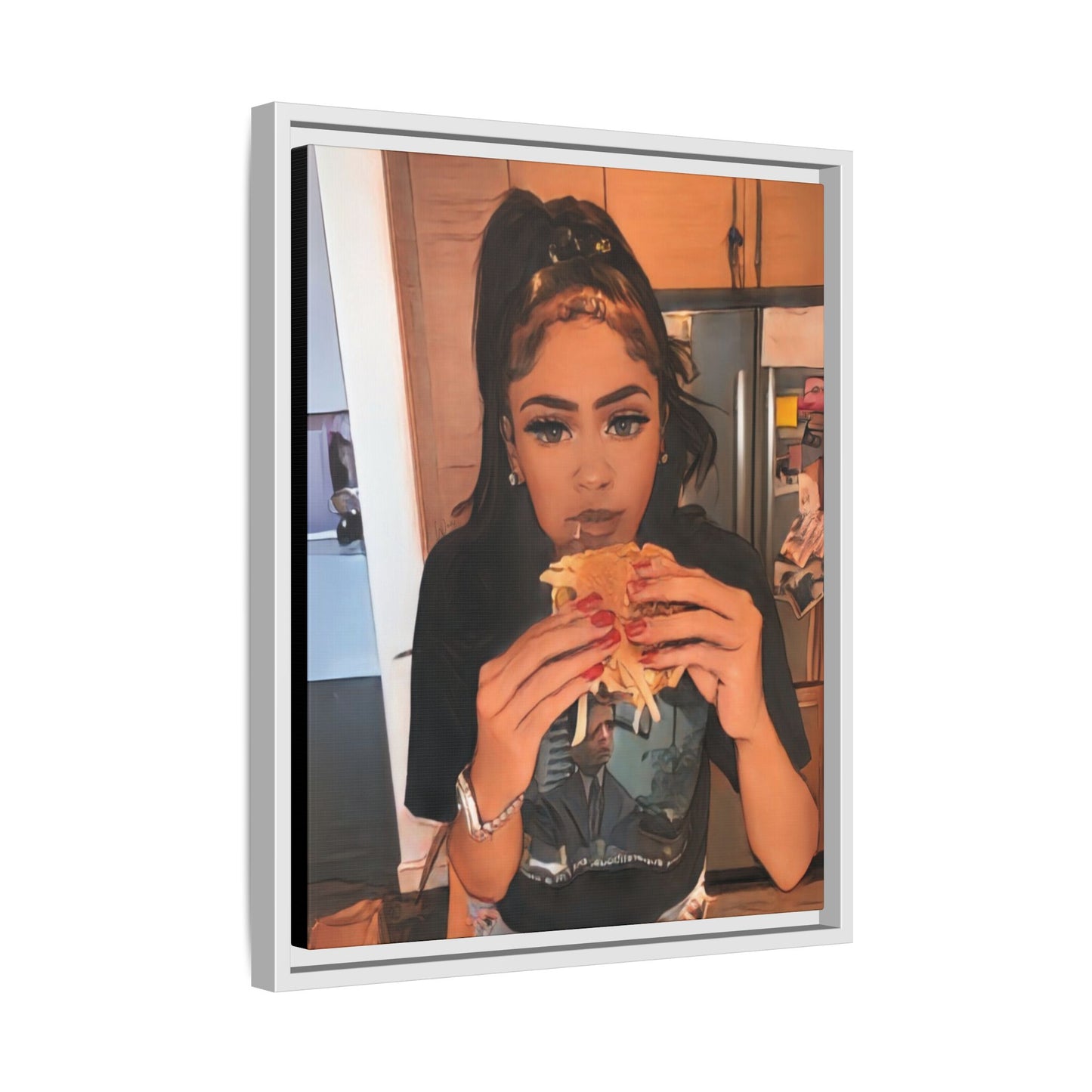 “Burgers & Baddies” Framed Canvas - Work Of Art Co