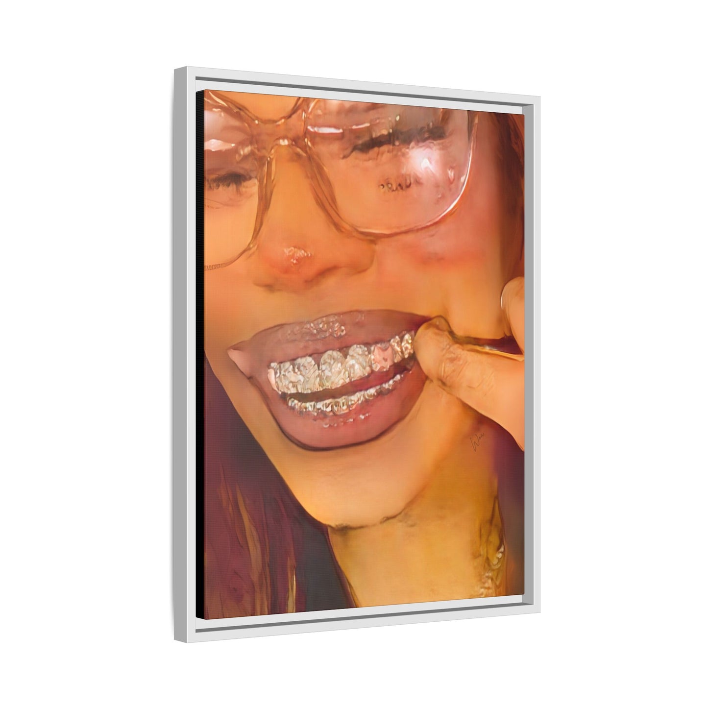 “Princess Grillz” Framed Canvas - Work Of Art Co