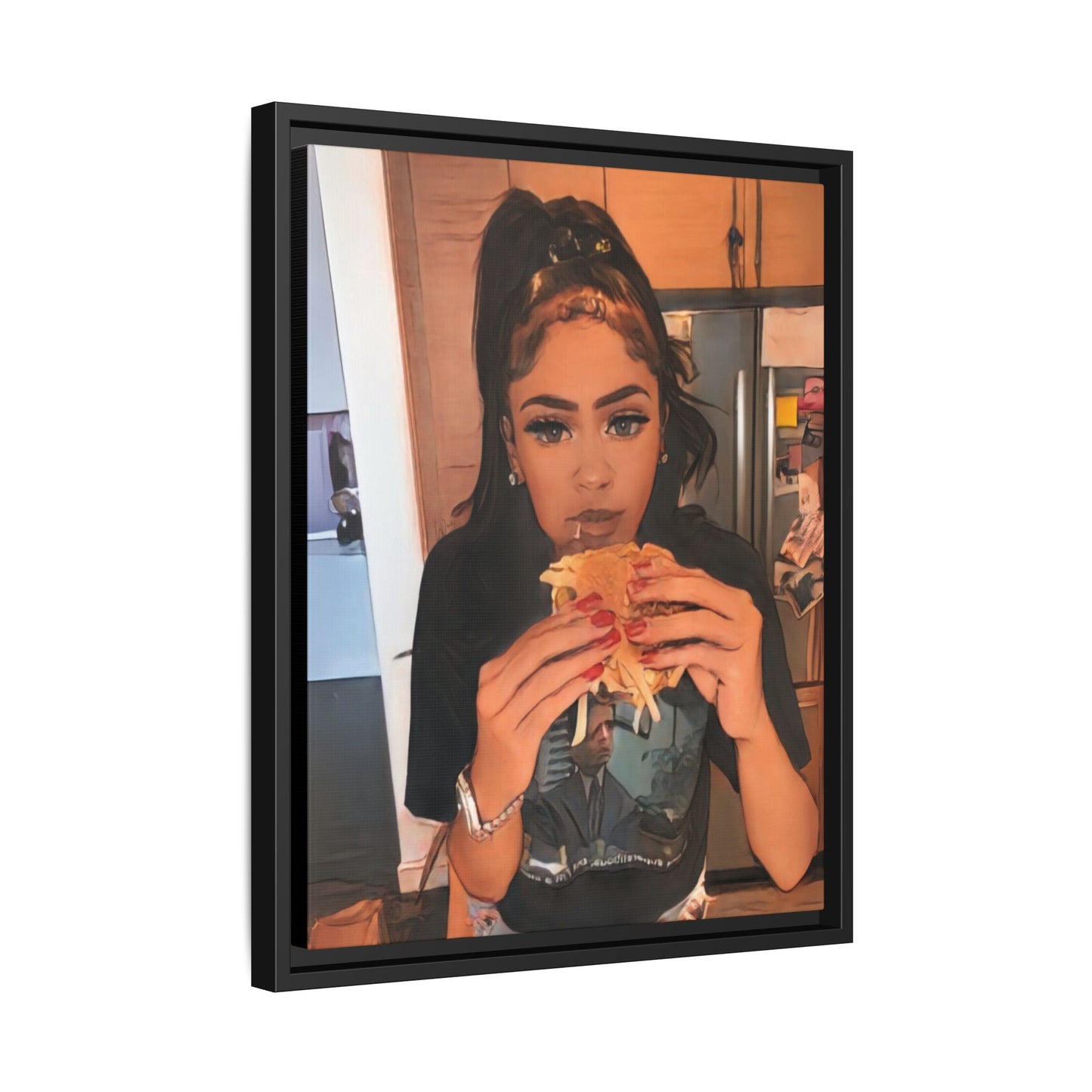 “Burgers & Baddies” Framed Canvas - Work Of Art Co