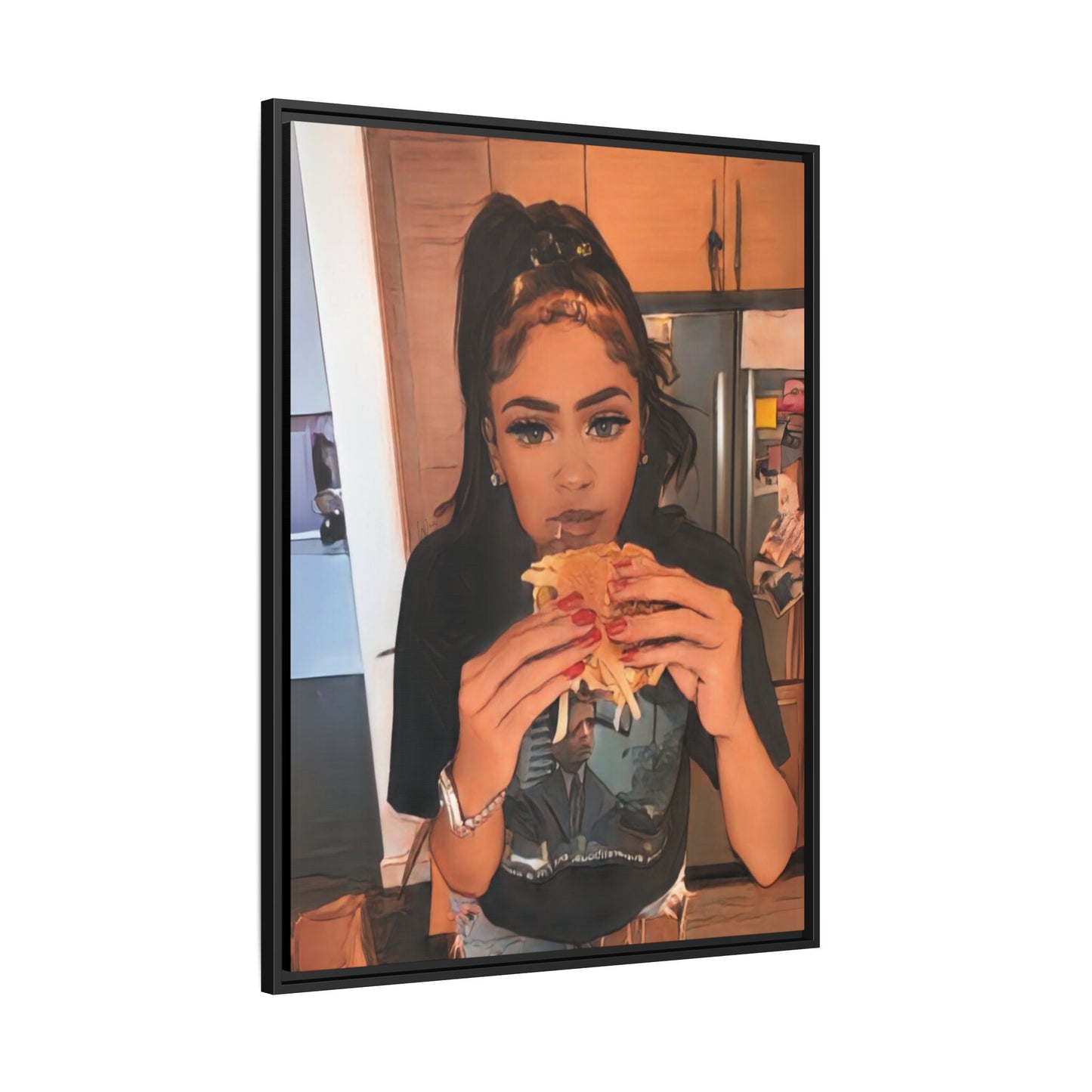 “Burgers & Baddies” Framed Canvas - Work Of Art Co