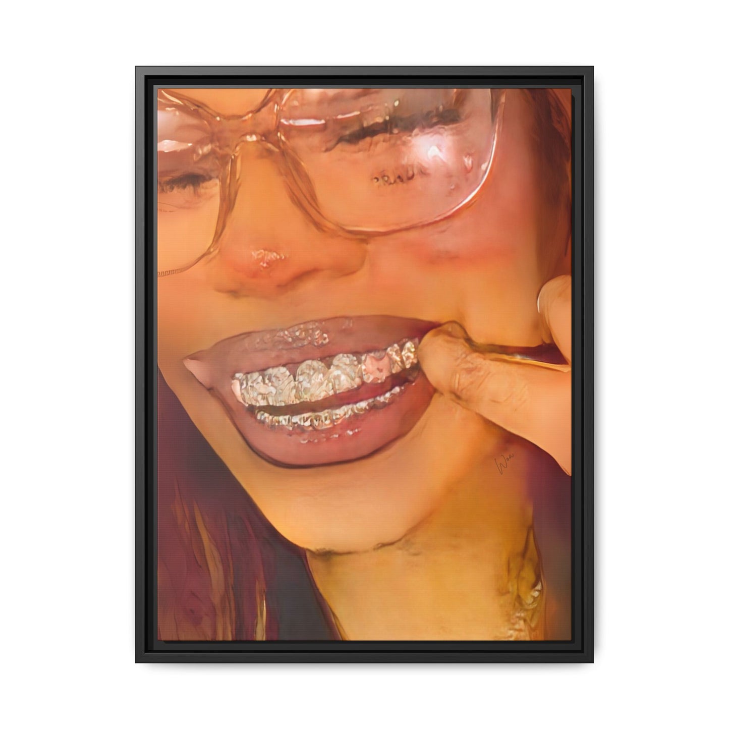 “Princess Grillz” Framed Canvas - Work Of Art Co