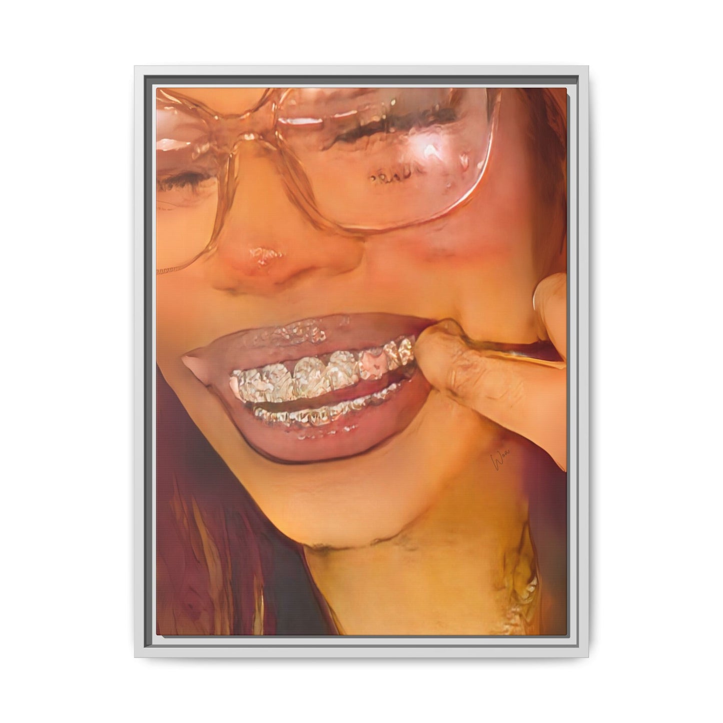 “Princess Grillz” Framed Canvas - Work Of Art Co