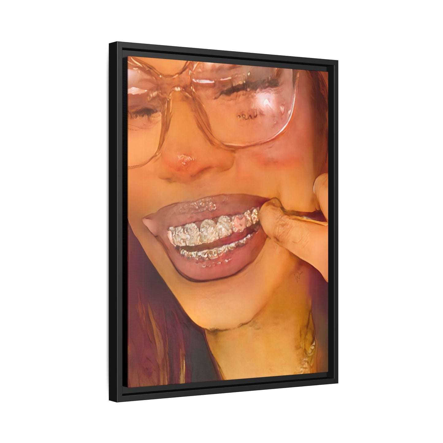 “Princess Grillz” Framed Canvas - Work Of Art Co