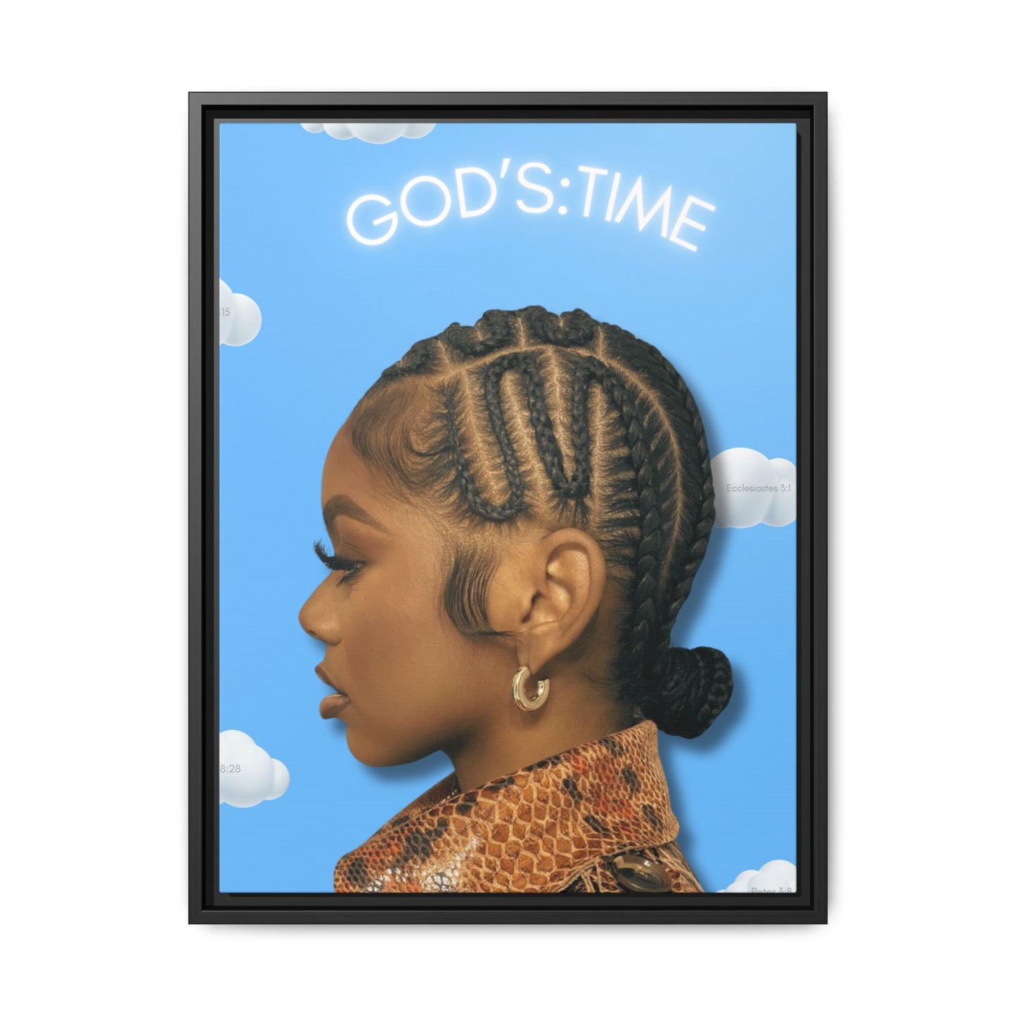 J Love “God’s Time” Framed Canvas - Work Of Art Co