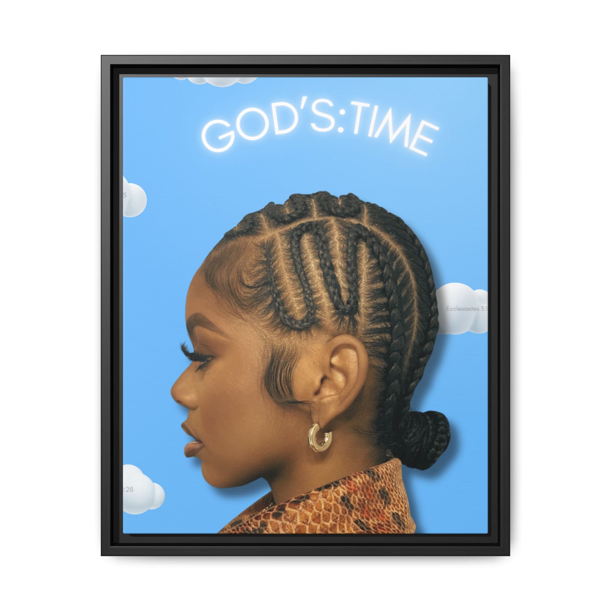 J Love “God’s Time” Framed Canvas - Work Of Art Co