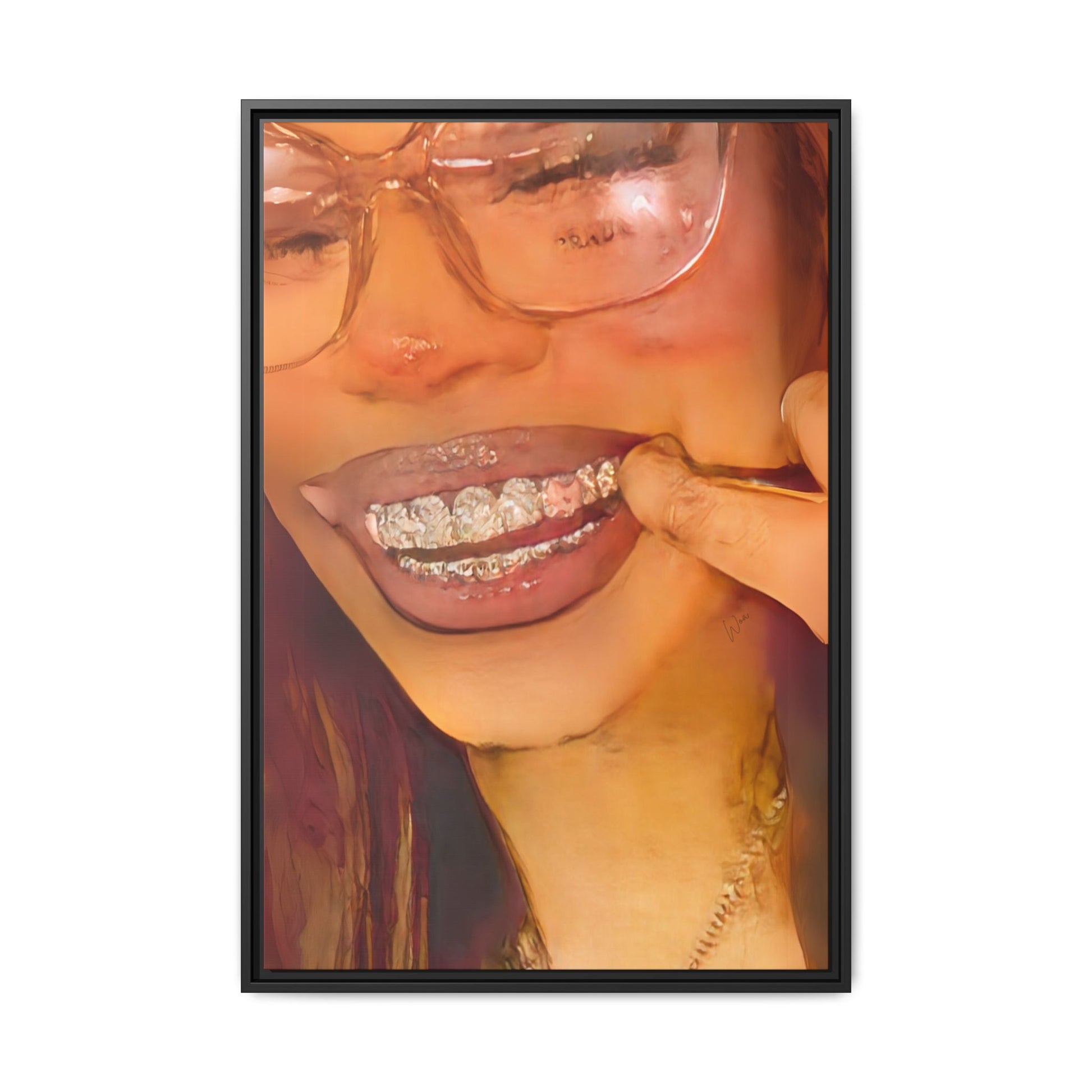 “Princess Grillz” Framed Canvas - Work Of Art Co