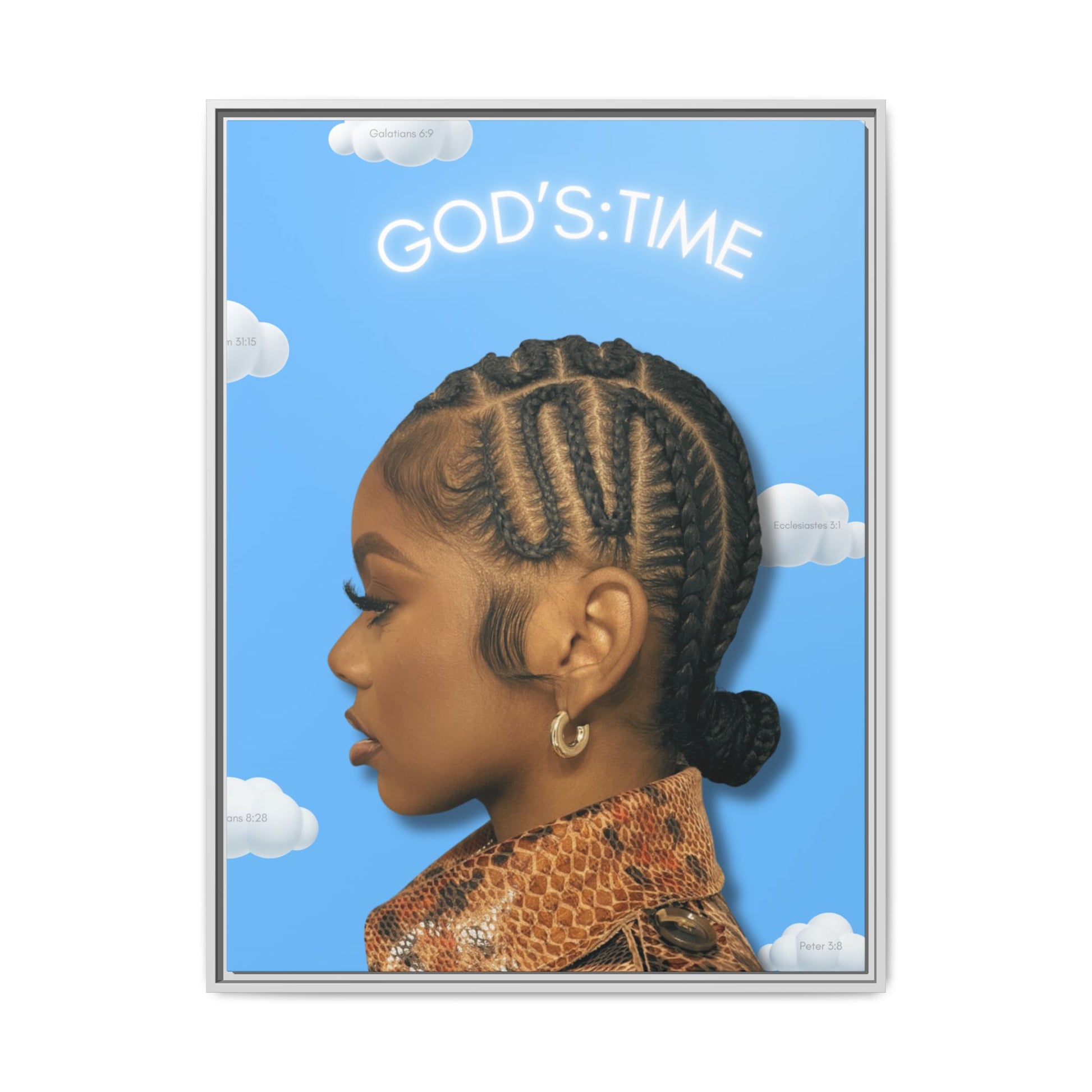 J Love “God’s Time” Framed Canvas - Work Of Art Co