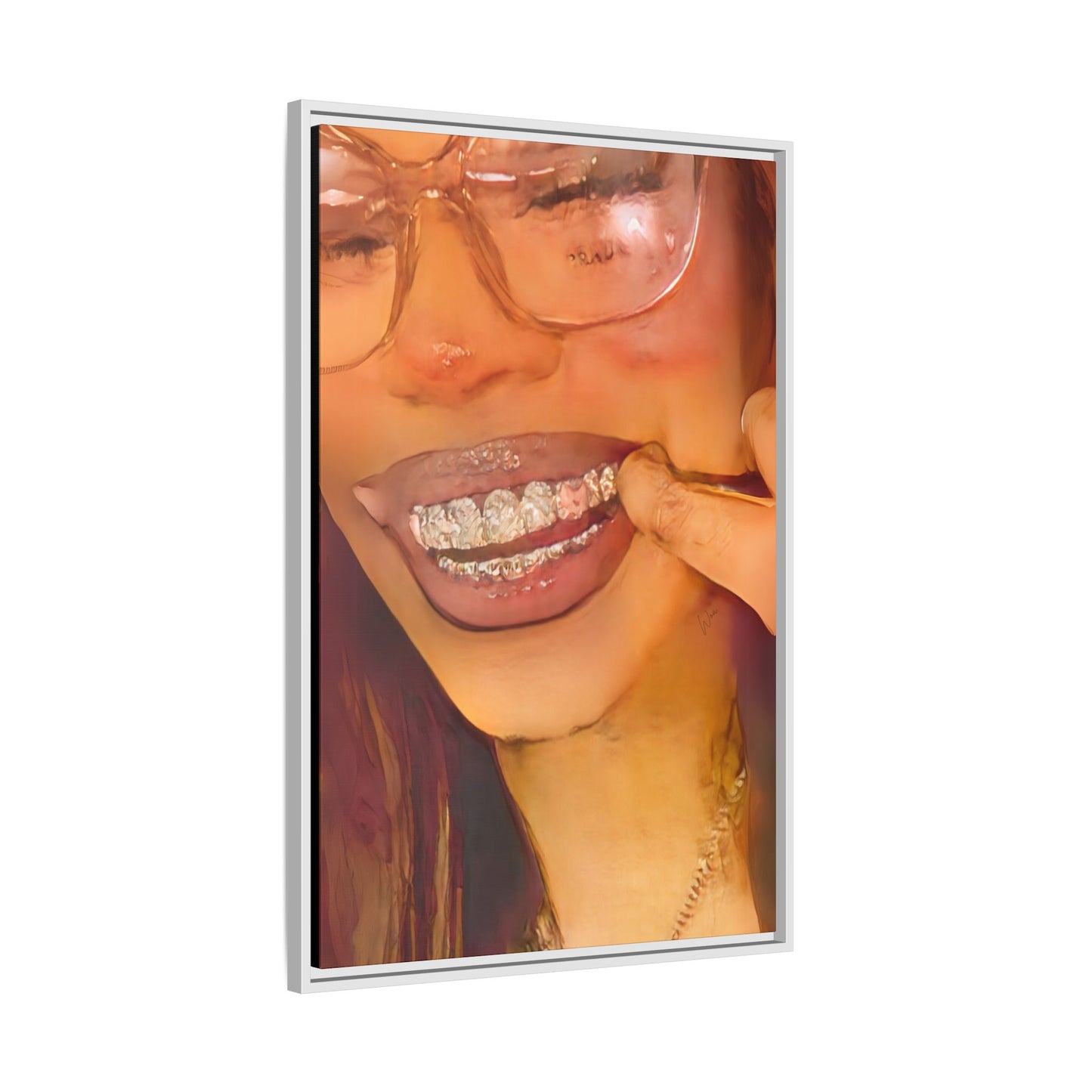 “Princess Grillz” Framed Canvas - Work Of Art Co