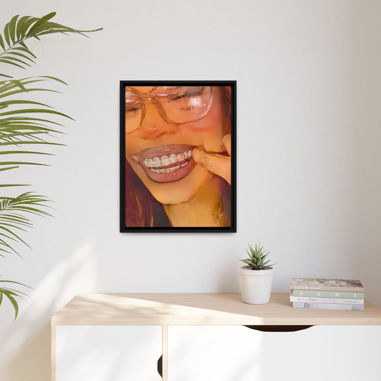 “Princess Grillz” Framed Canvas - Work Of Art Co