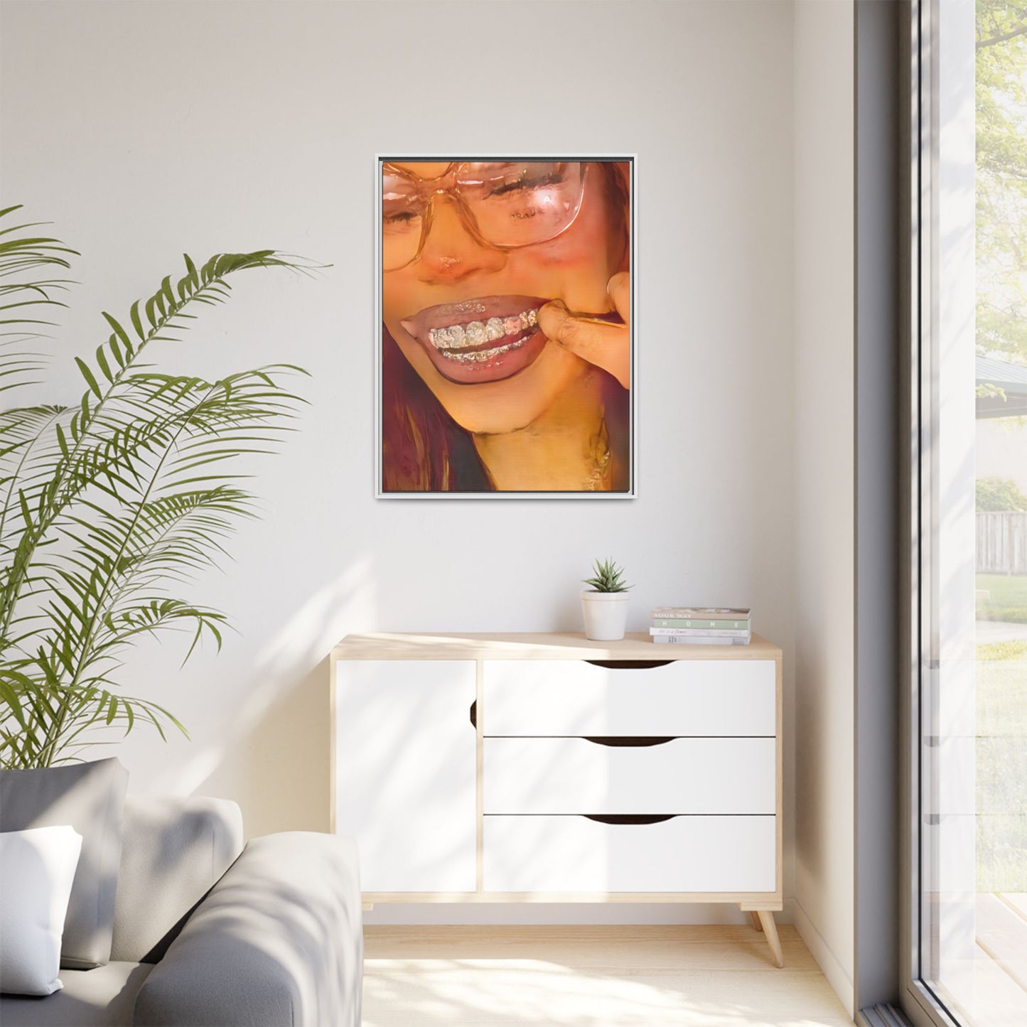 “Princess Grillz” Framed Canvas - Work Of Art Co