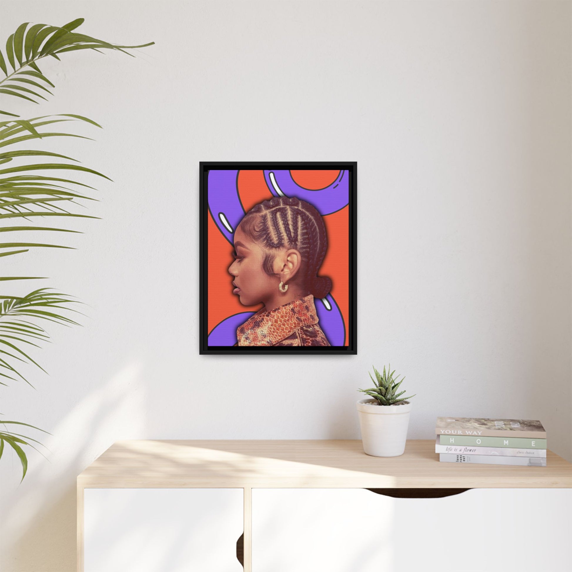 J Love "2D" Framed Canvas - Work Of Art Co