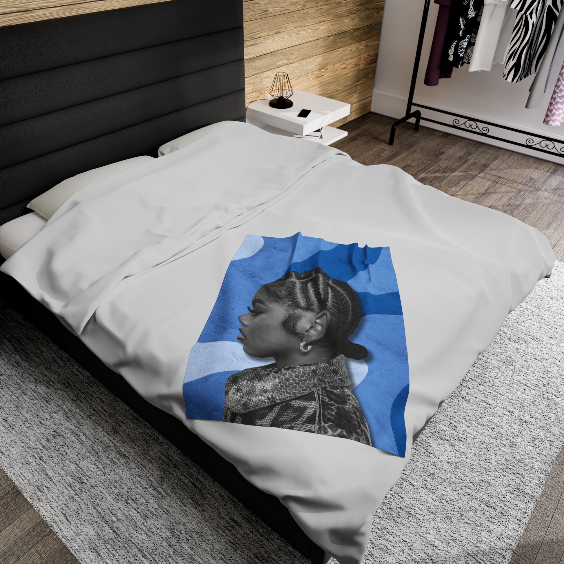 J Love “ The Blues” Plush Blanket - Work Of Art Co