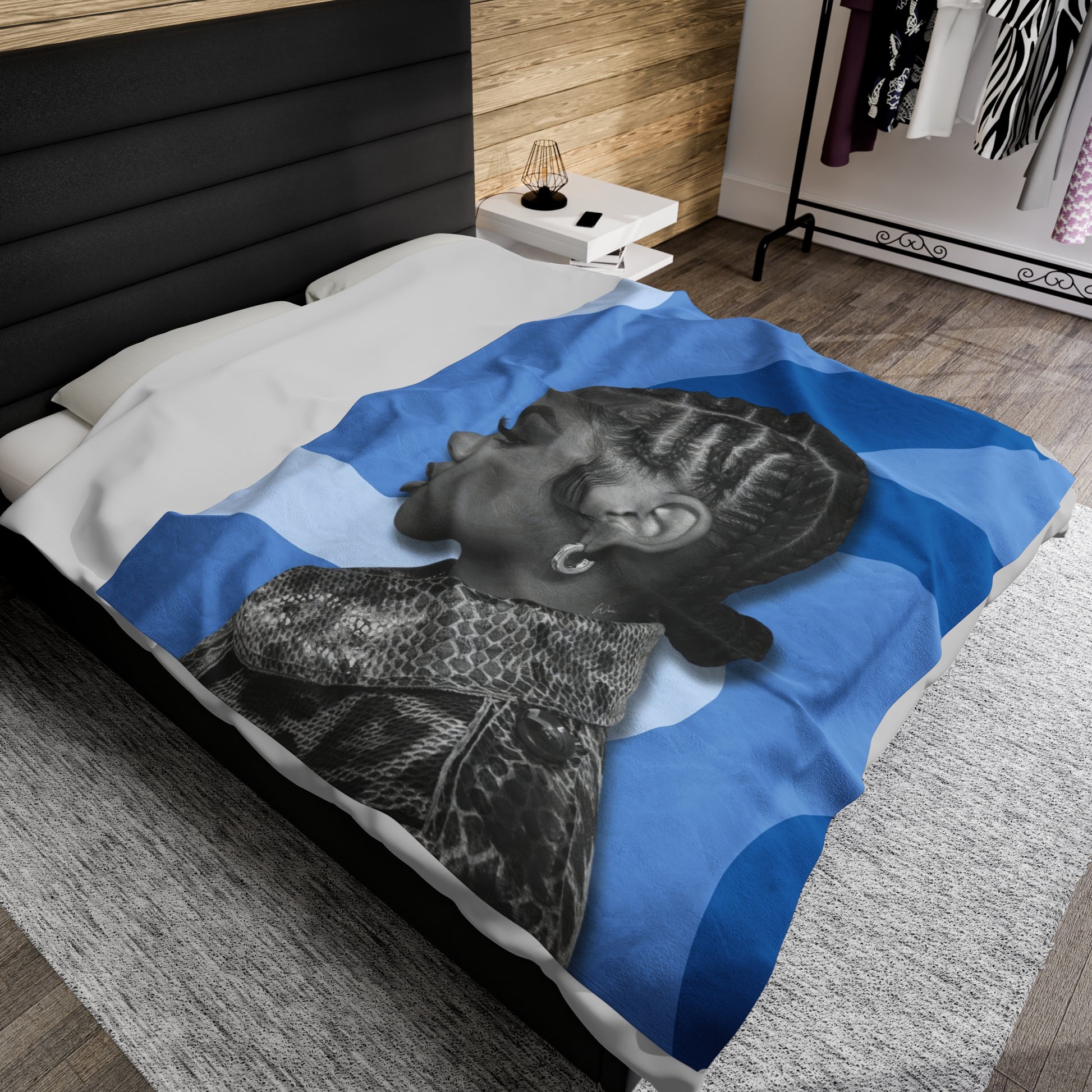 J Love “ The Blues” Plush Blanket - Work Of Art Co