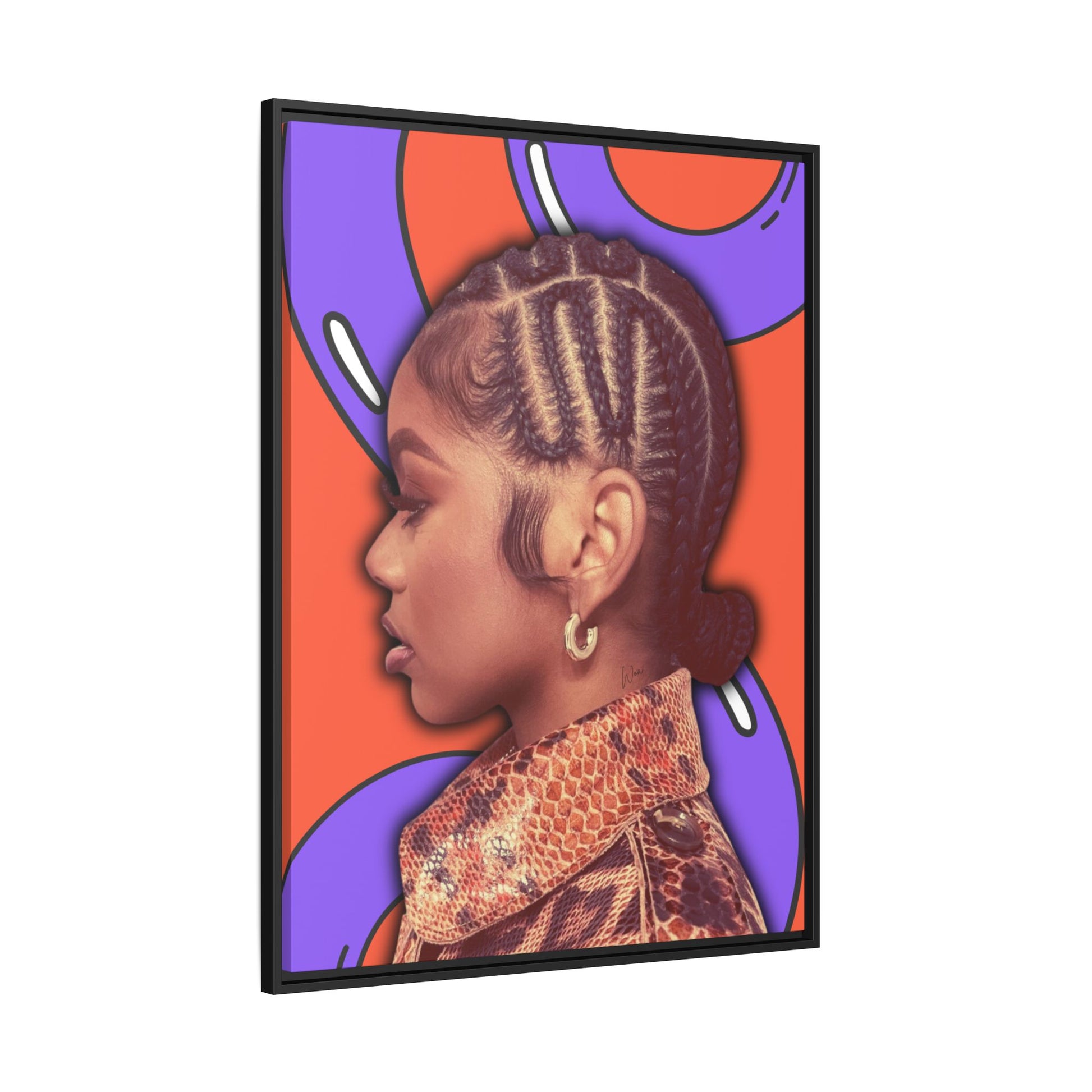 J Love "2D" Framed Canvas - Work Of Art Co