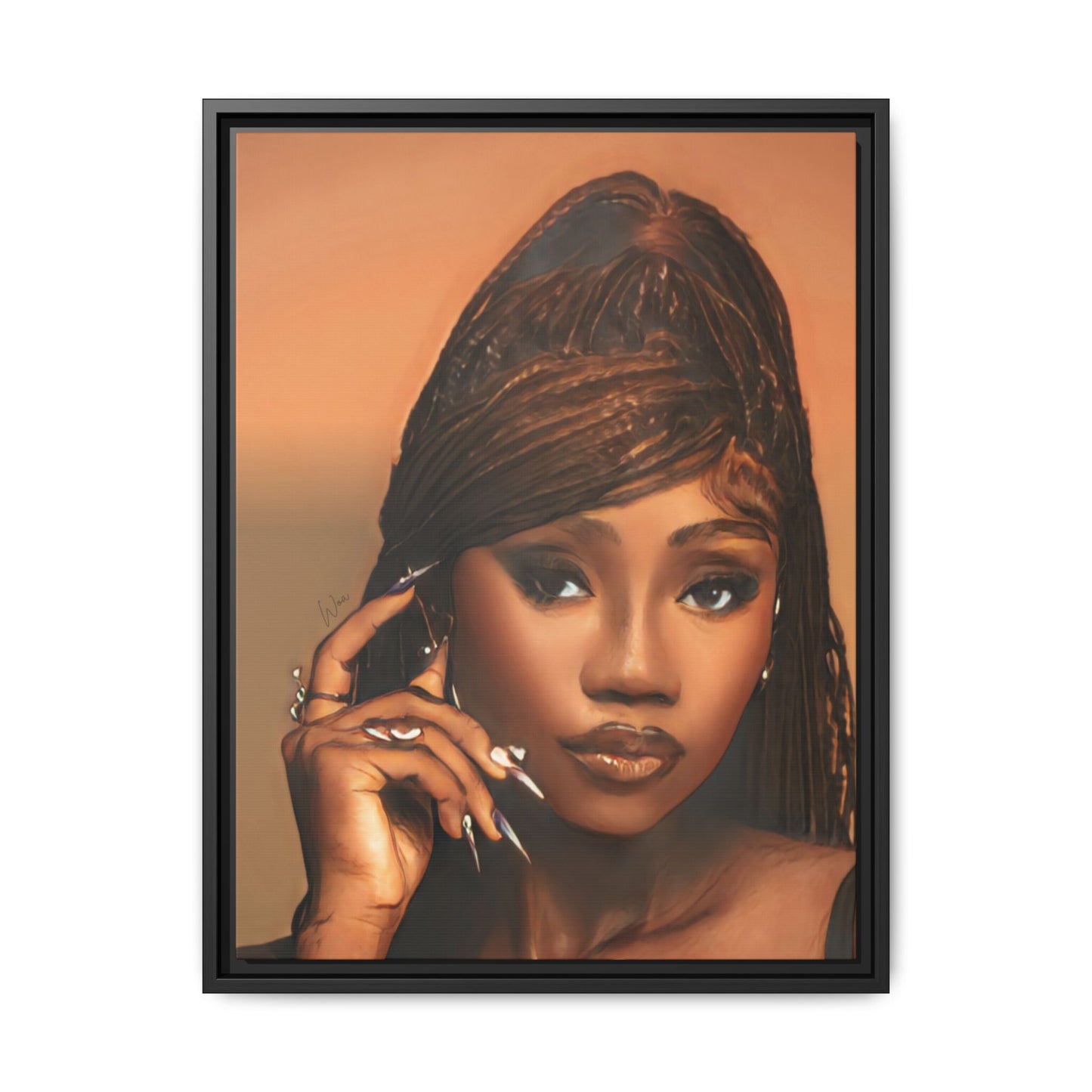 “Face Card” Framed Canvas - Work Of Art Co