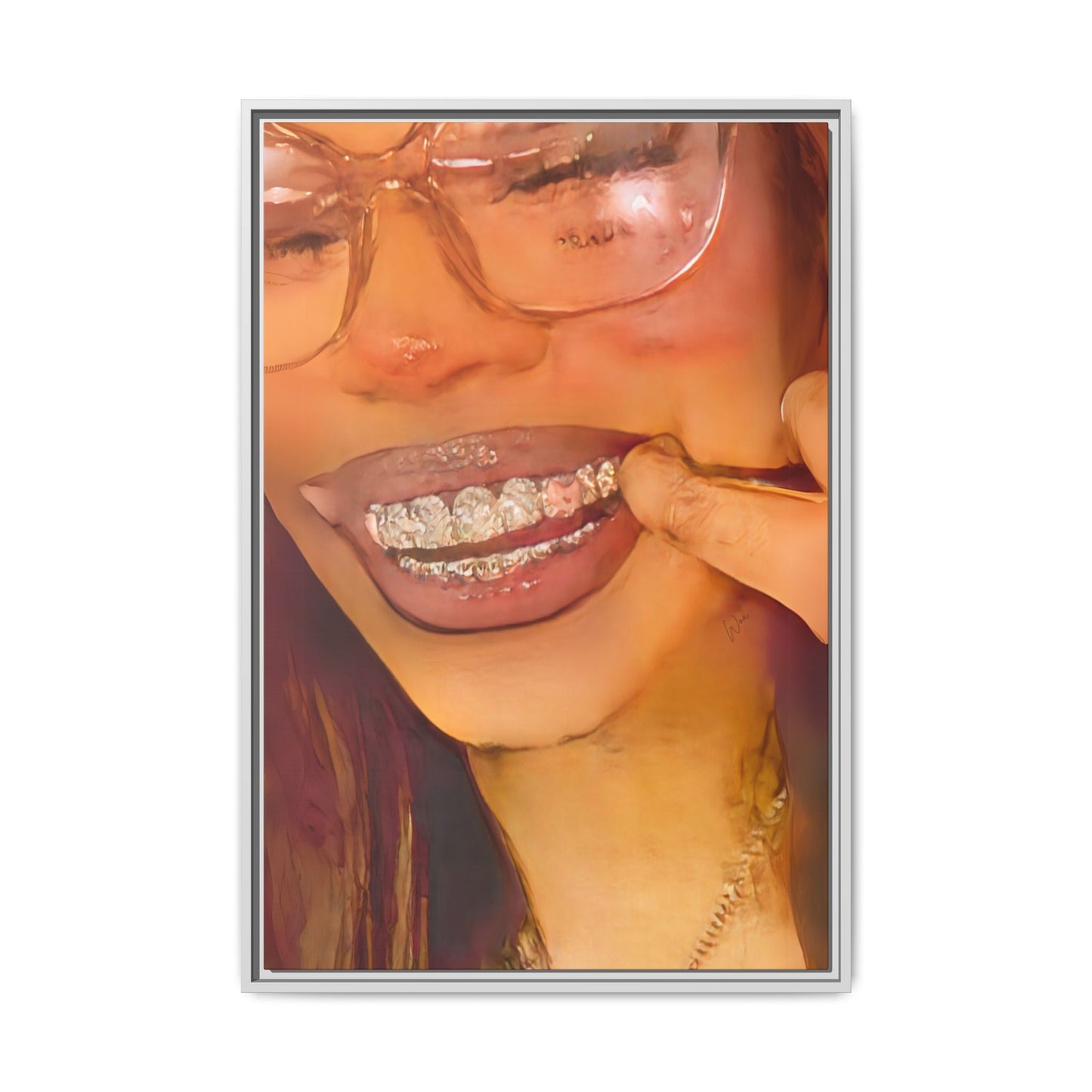 “Princess Grillz” Framed Canvas - Work Of Art Co