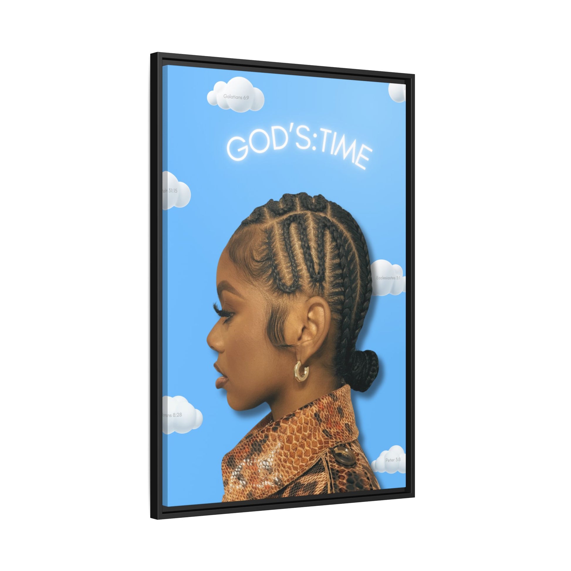 J Love “God’s Time” Framed Canvas - Work Of Art Co