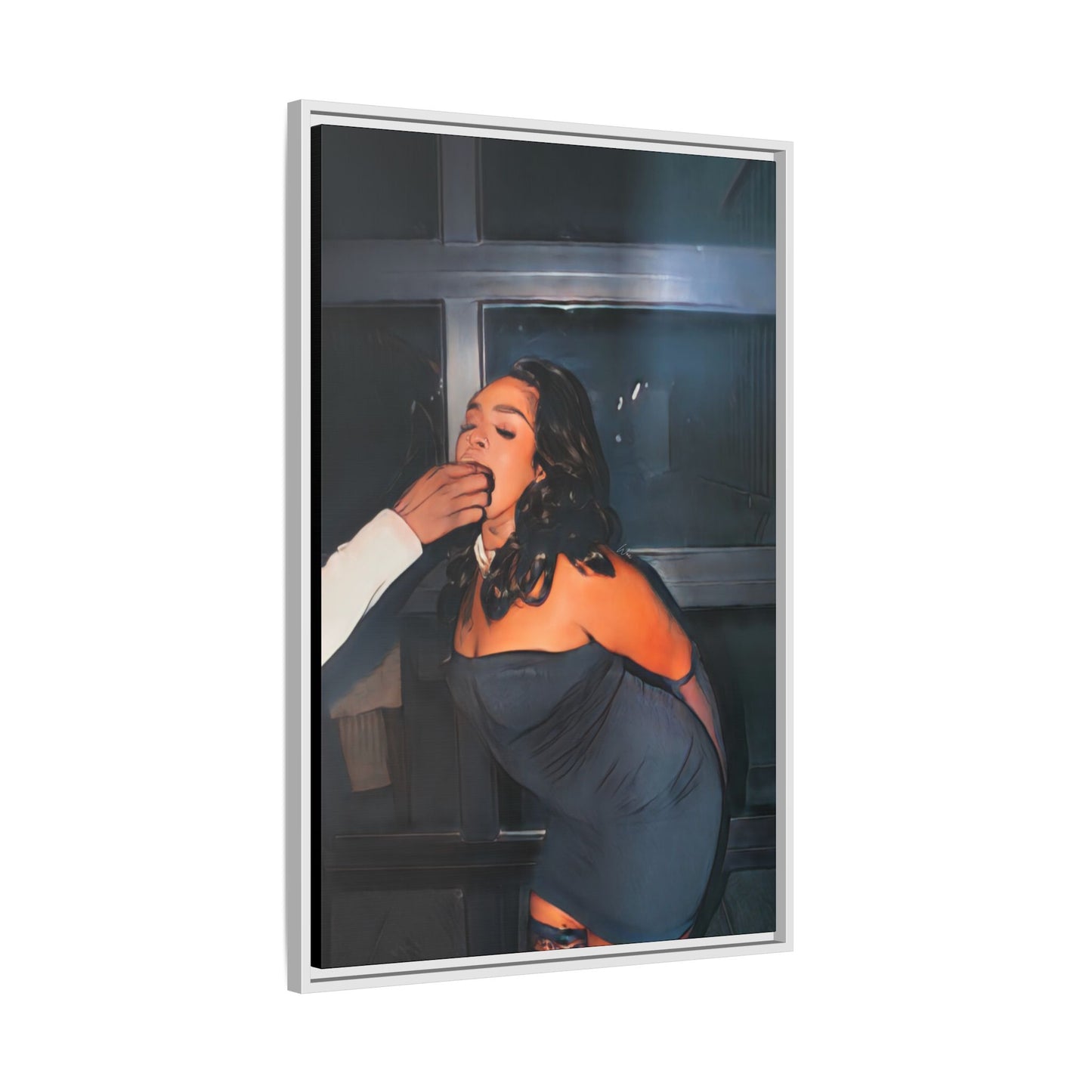 Camia “Chocolate" Framed Canvas - Work Of Art Co