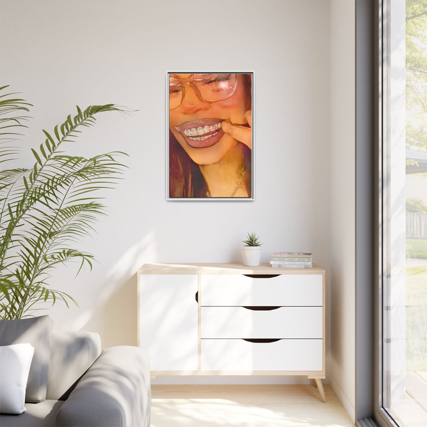 “Princess Grillz” Framed Canvas - Work Of Art Co