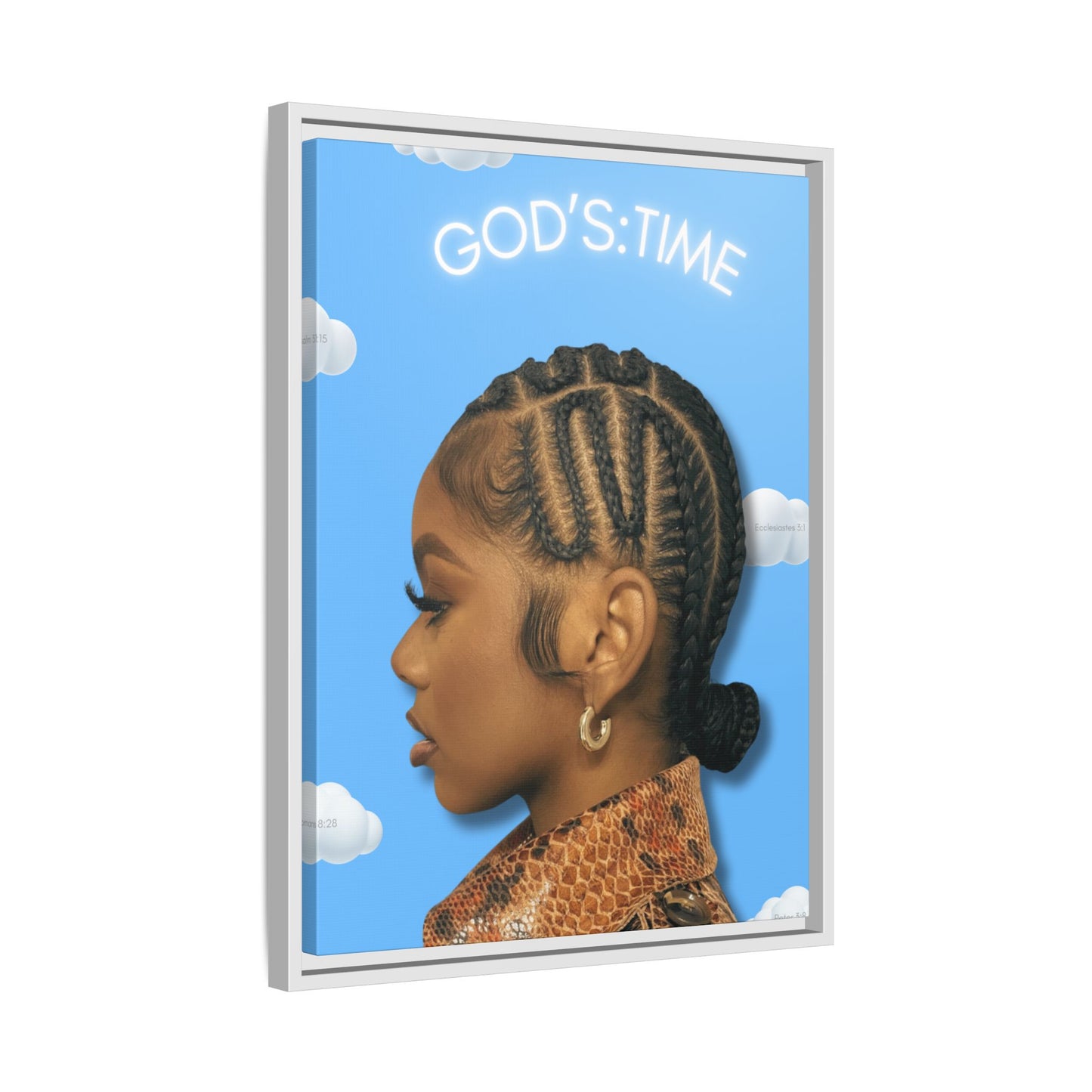 J Love “God’s Time” Framed Canvas - Work Of Art Co