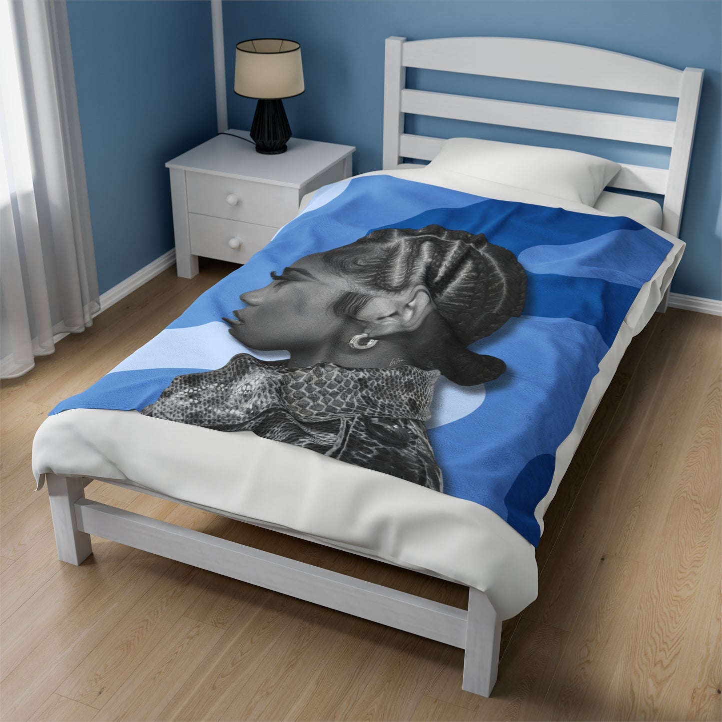 J Love “ The Blues” Plush Blanket - Work Of Art Co