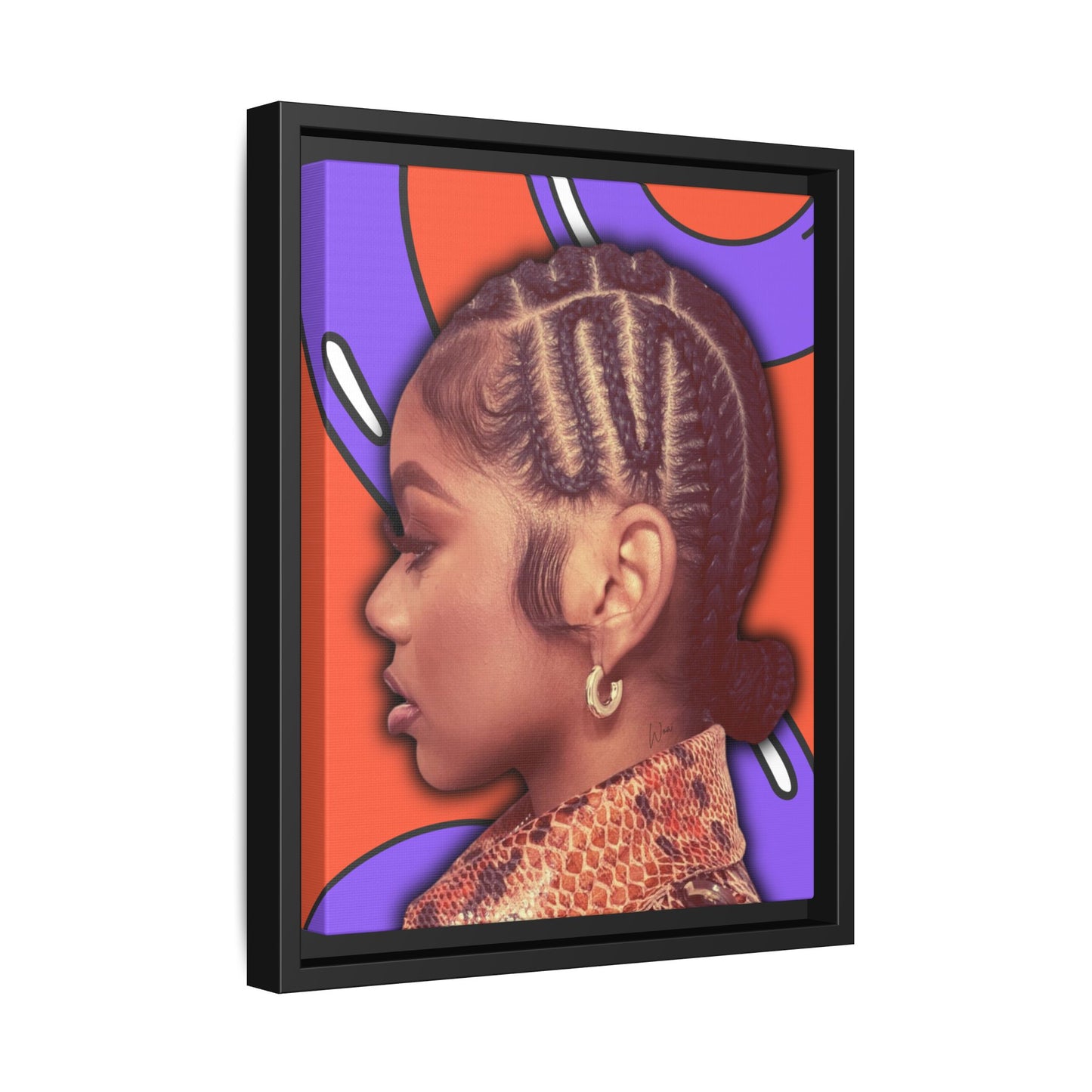 J Love "2D" Framed Canvas - Work Of Art Co