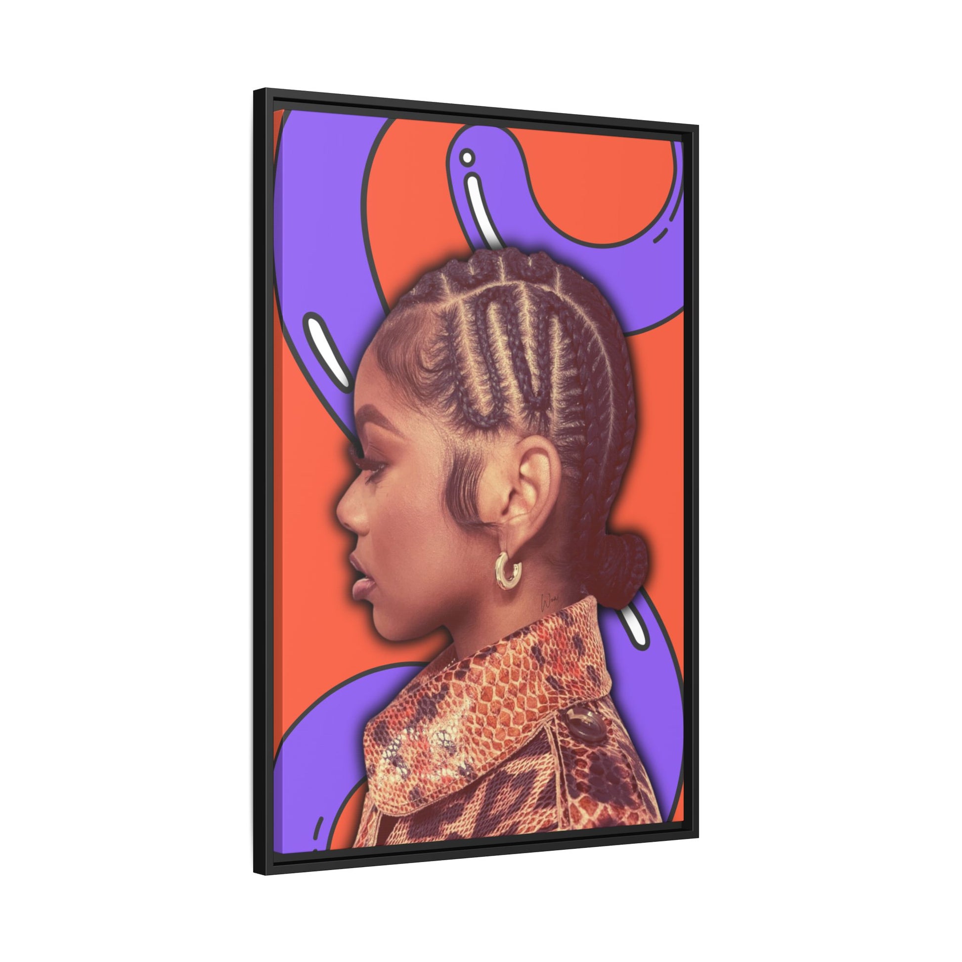 J Love "2D" Framed Canvas - Work Of Art Co