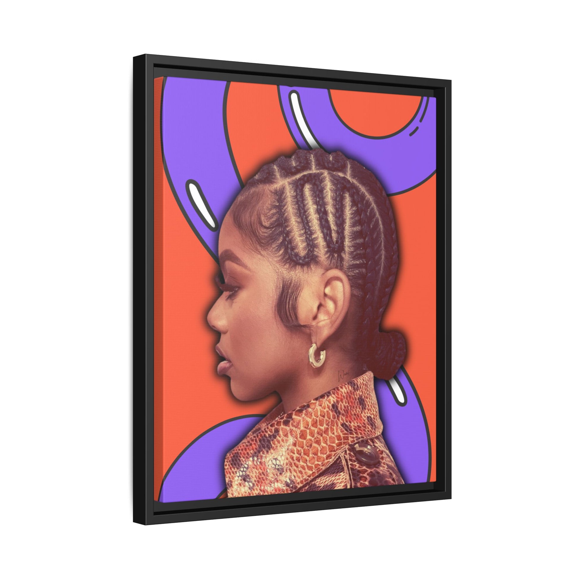 J Love "2D" Framed Canvas - Work Of Art Co