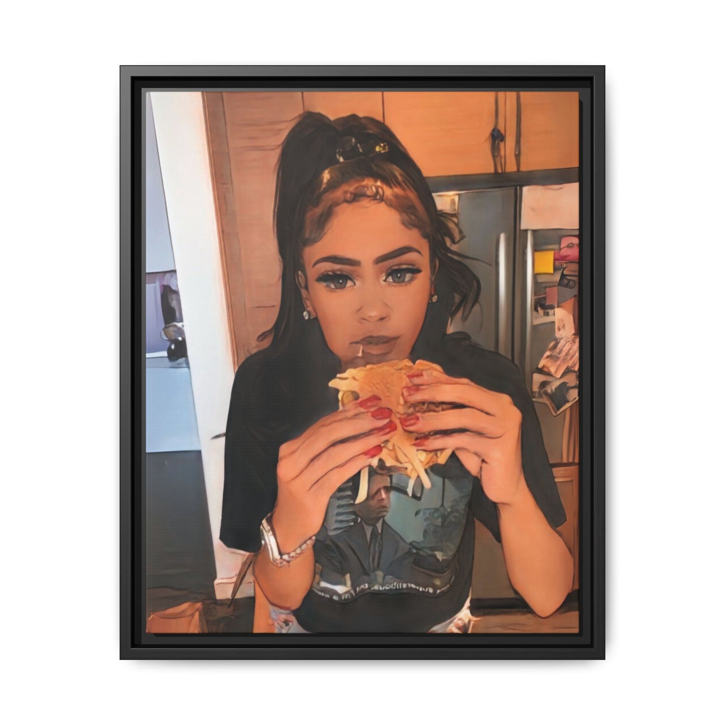 “Burgers & Baddies” Framed Canvas - Work Of Art Co