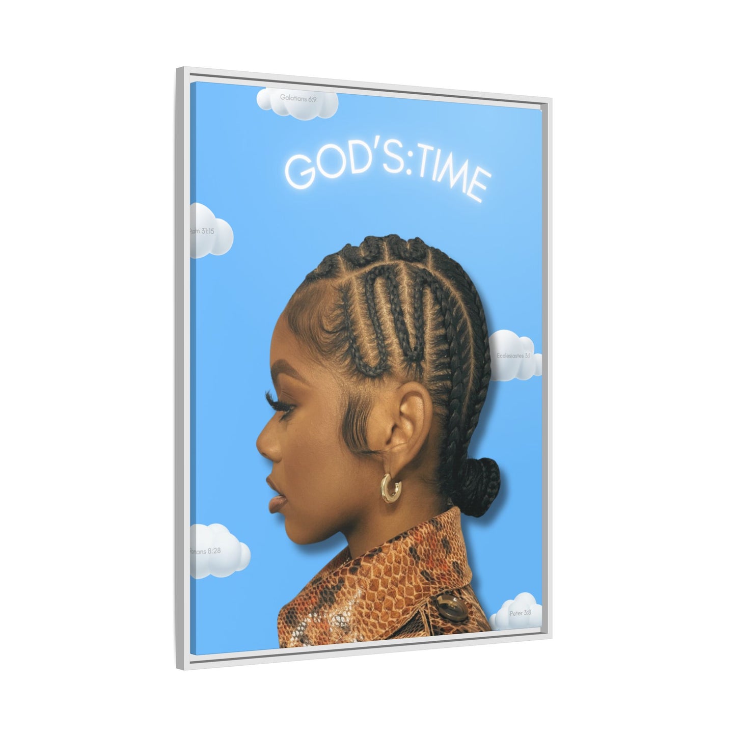 J Love “God’s Time” Framed Canvas - Work Of Art Co