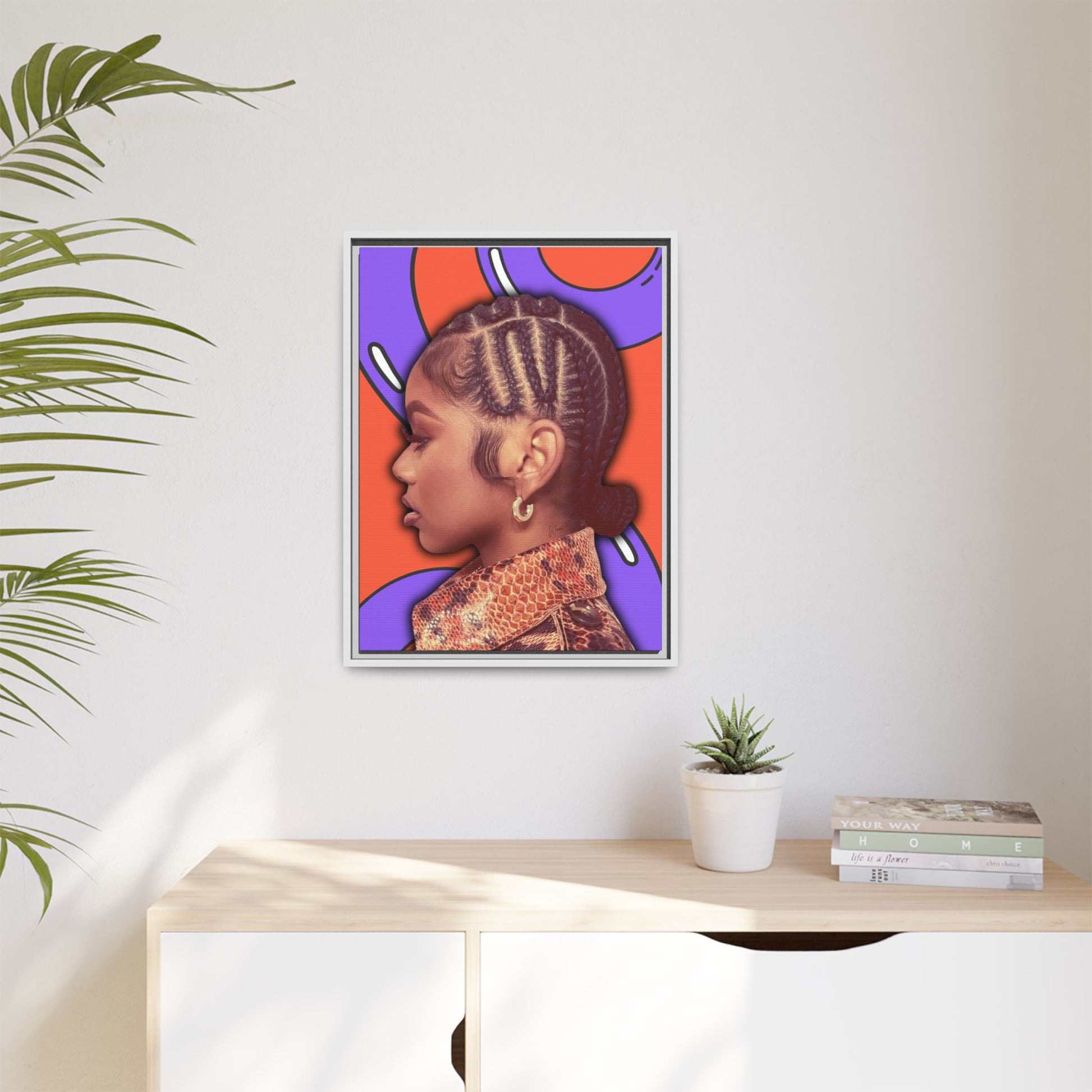 J Love "2D" Framed Canvas - Work Of Art Co