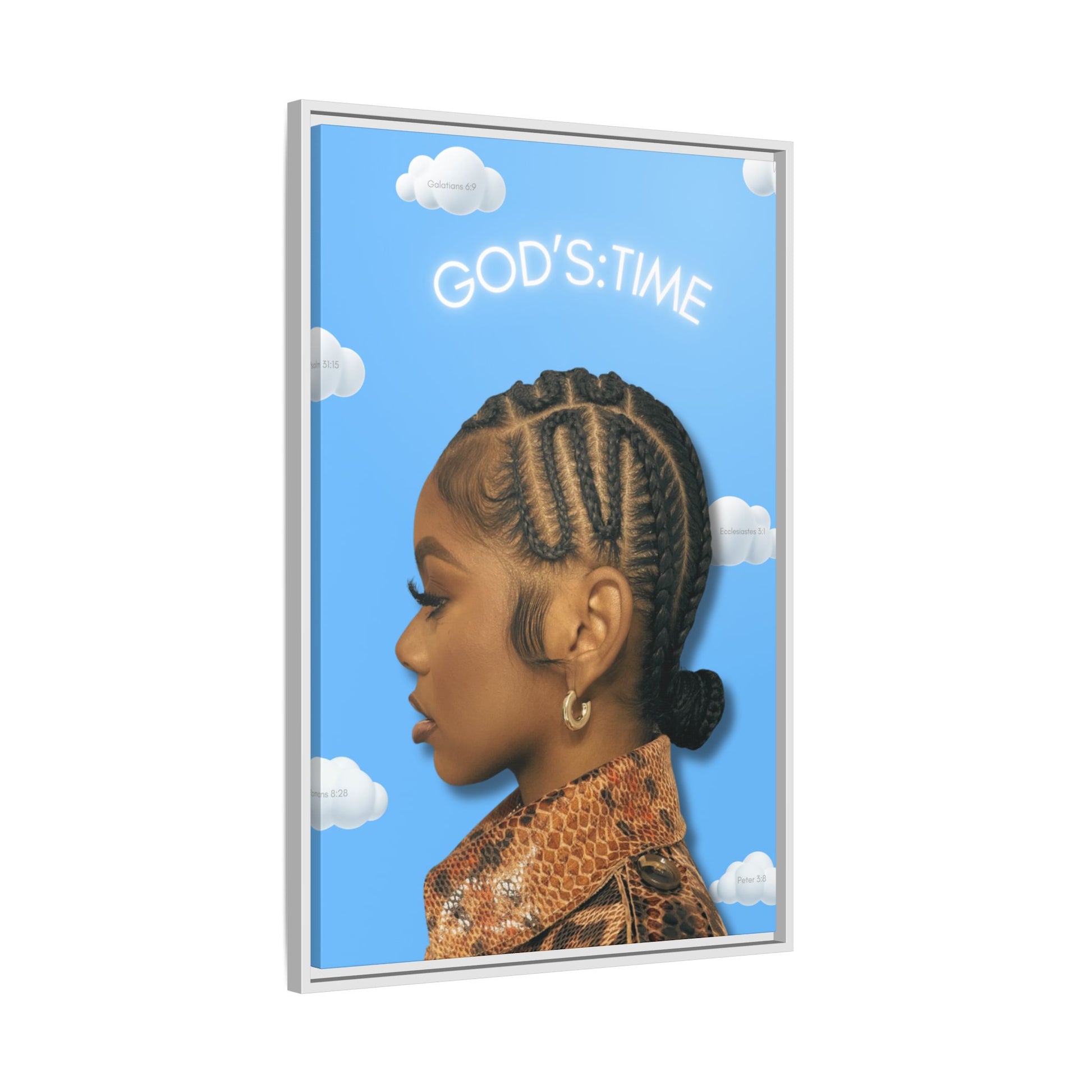 J Love “God’s Time” Framed Canvas - Work Of Art Co