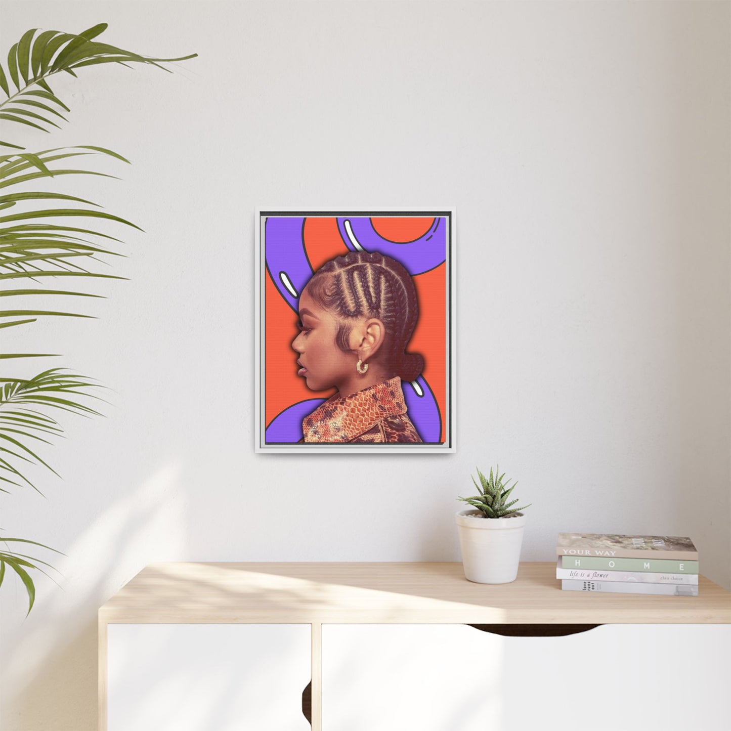 J Love "2D" Framed Canvas - Work Of Art Co