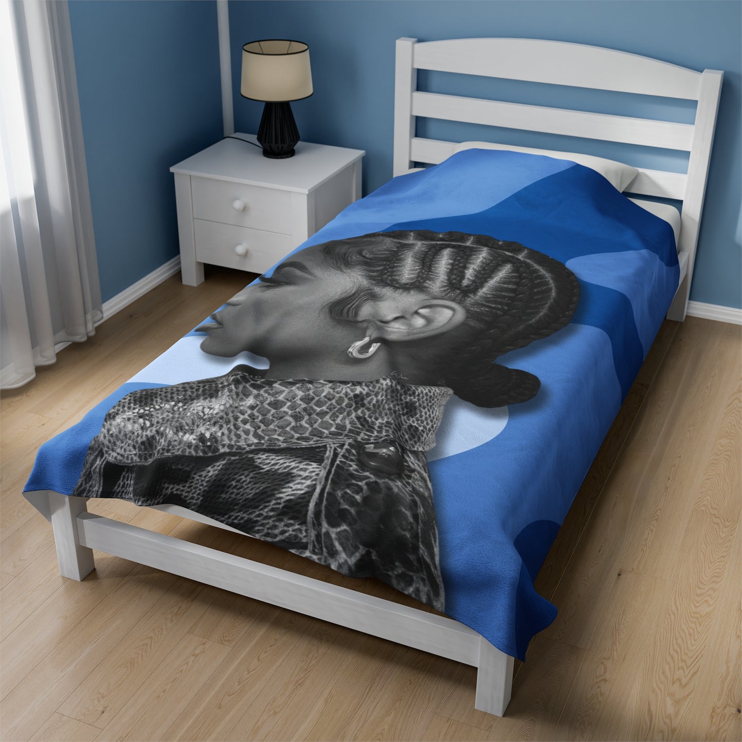 J Love “ The Blues” Plush Blanket - Work Of Art Co