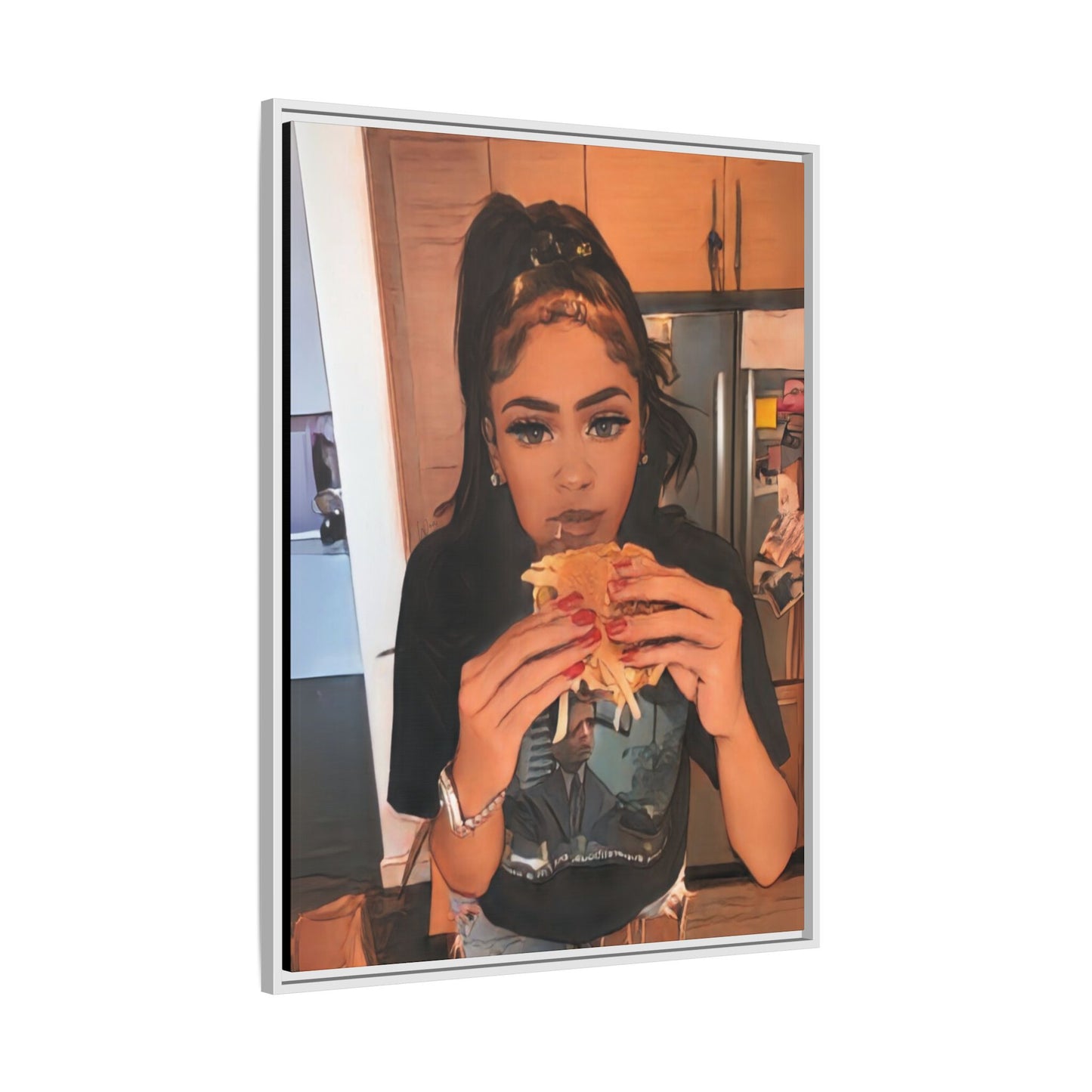 “Burgers & Baddies” Framed Canvas - Work Of Art Co