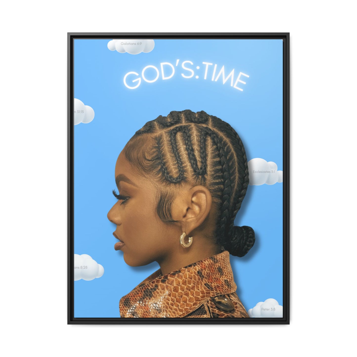 J Love “God’s Time” Framed Canvas - Work Of Art Co