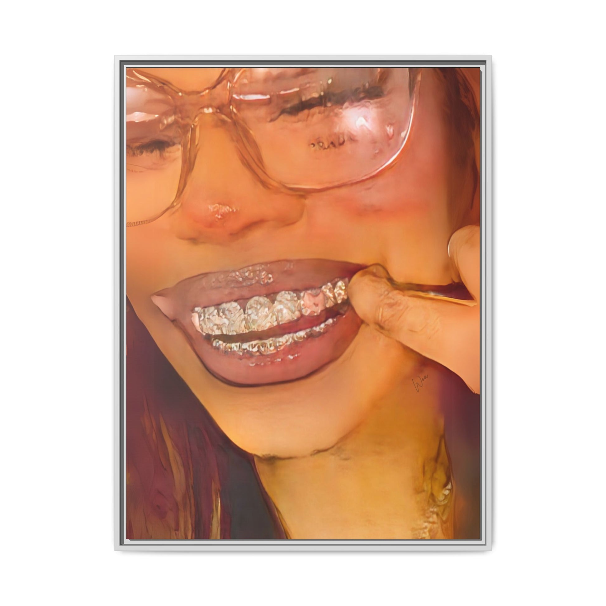 “Princess Grillz” Framed Canvas - Work Of Art Co