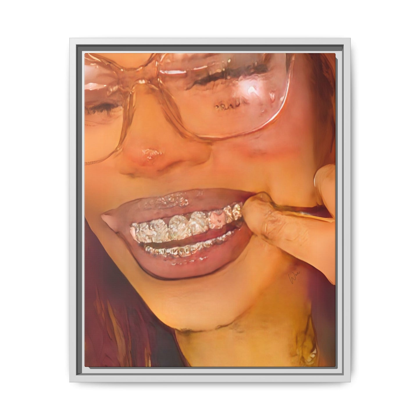 “Princess Grillz” Framed Canvas - Work Of Art Co