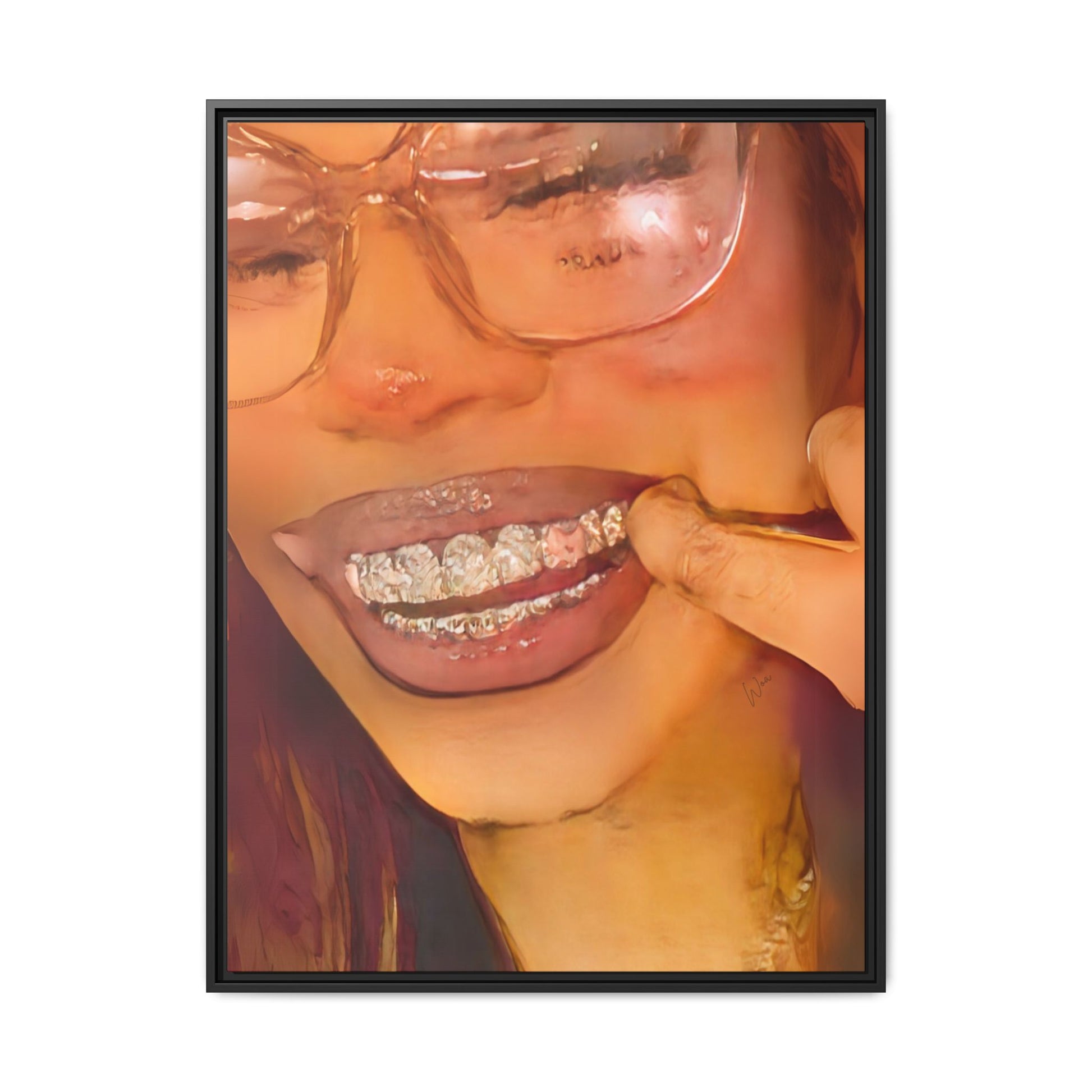 “Princess Grillz” Framed Canvas - Work Of Art Co