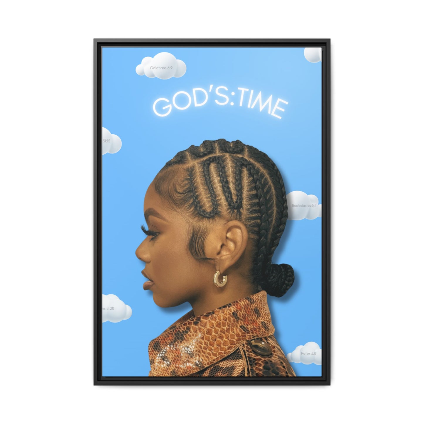 J Love “God’s Time” Framed Canvas - Work Of Art Co