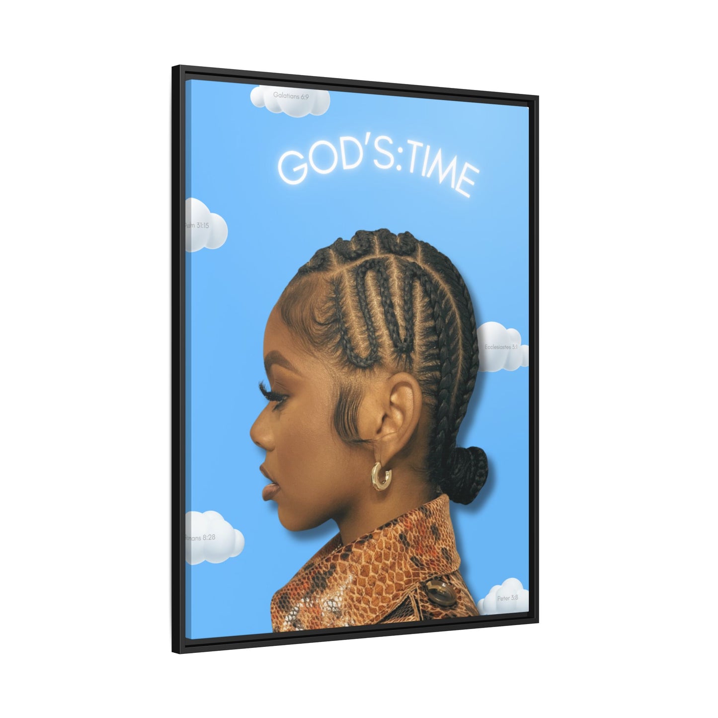 J Love “God’s Time” Framed Canvas - Work Of Art Co