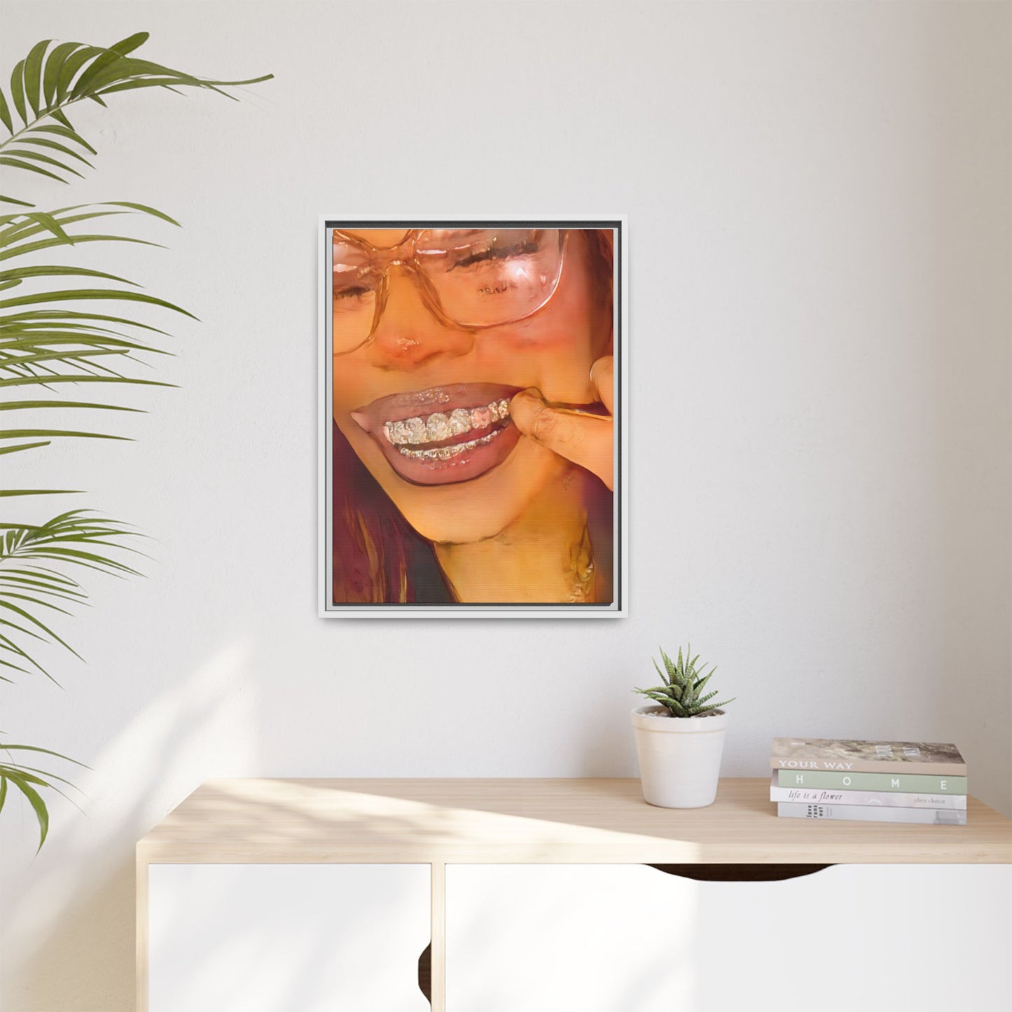 “Princess Grillz” Framed Canvas - Work Of Art Co